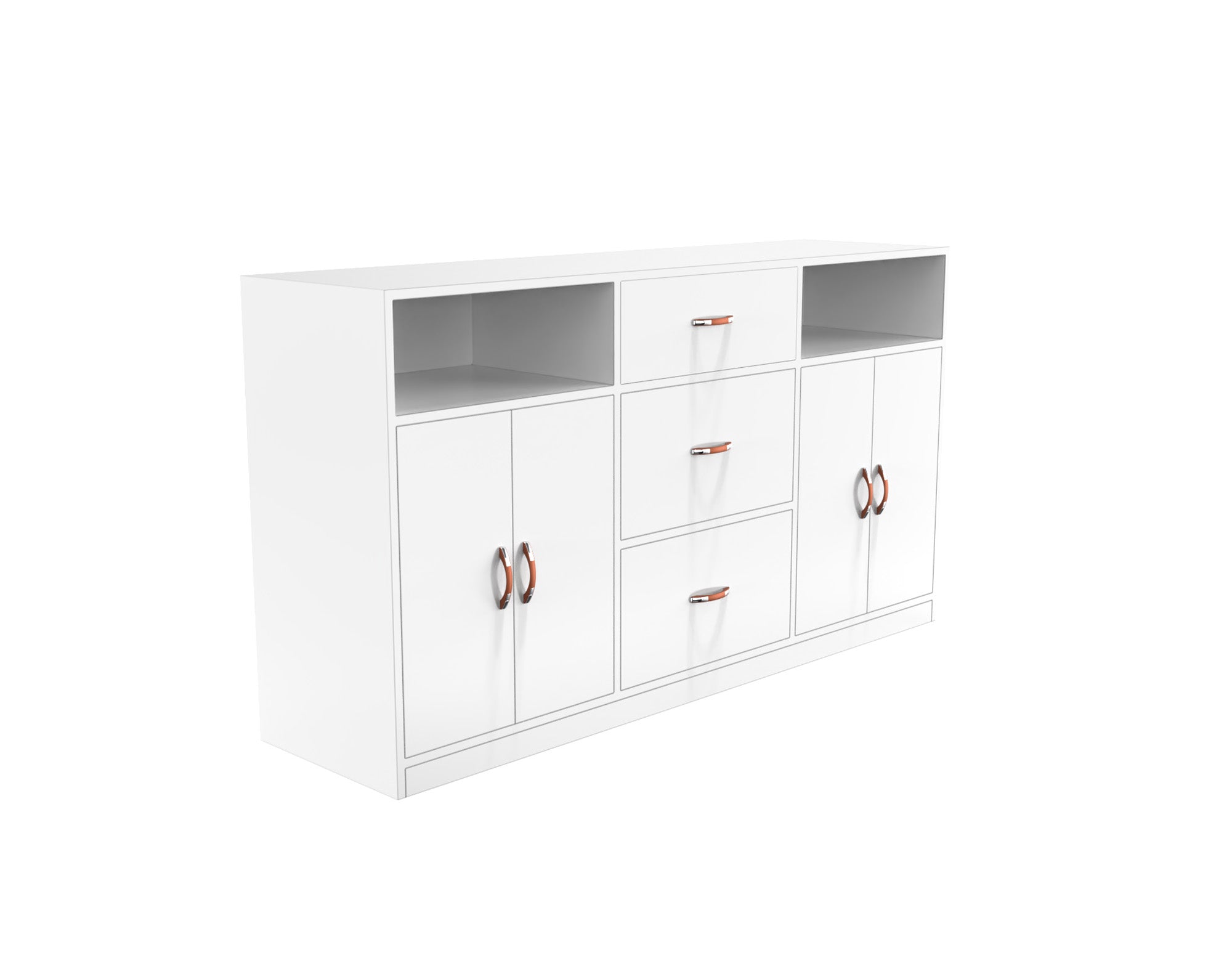 Astoria Sideboard Cabinet with Drawers - Frosty white - Neehv Home