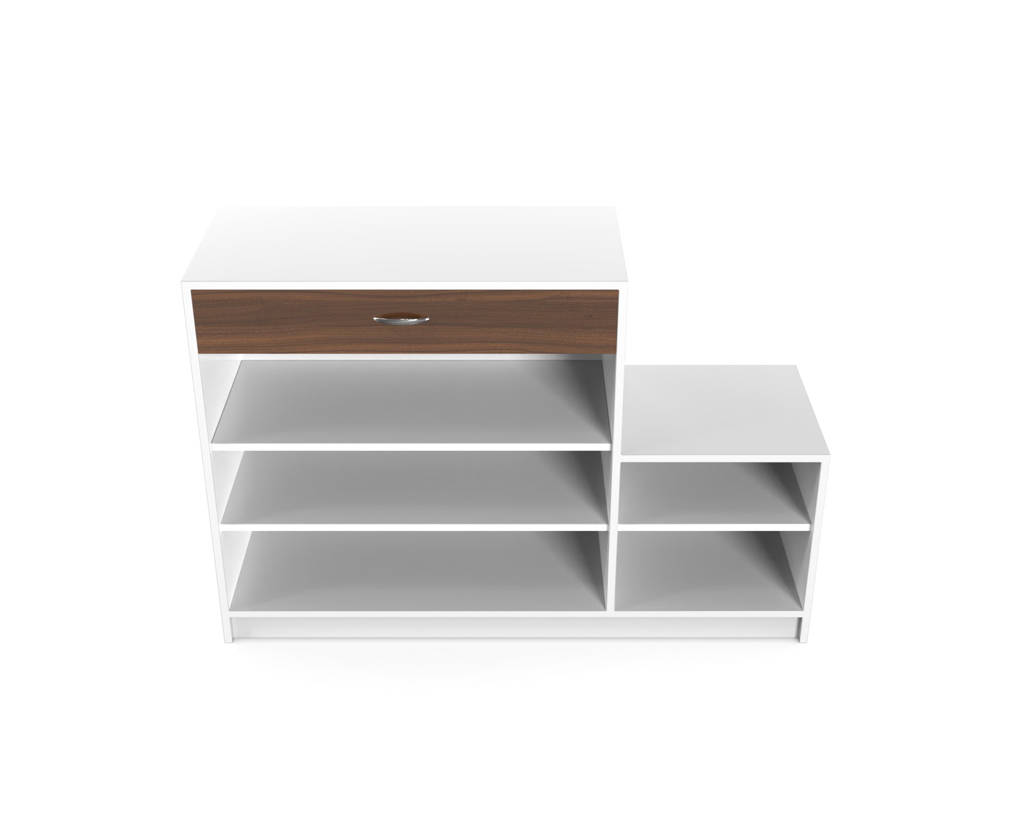 Vita Wooden Shoe Rack with Drawer - Frosty white and Classic Walnut - Neehv Home