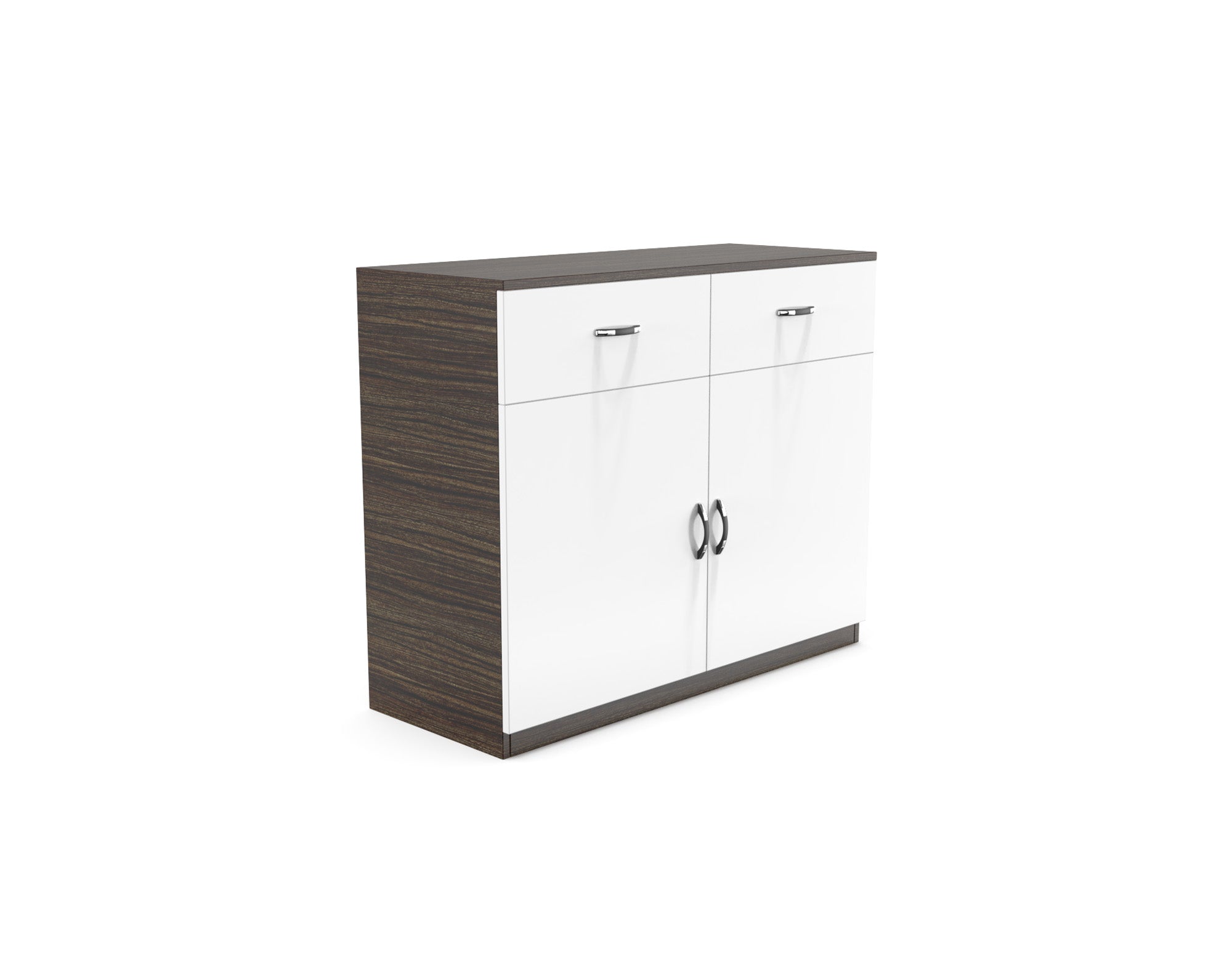 Luna Storage Cabinet - Thai teak and Frosty white - Neehv Home