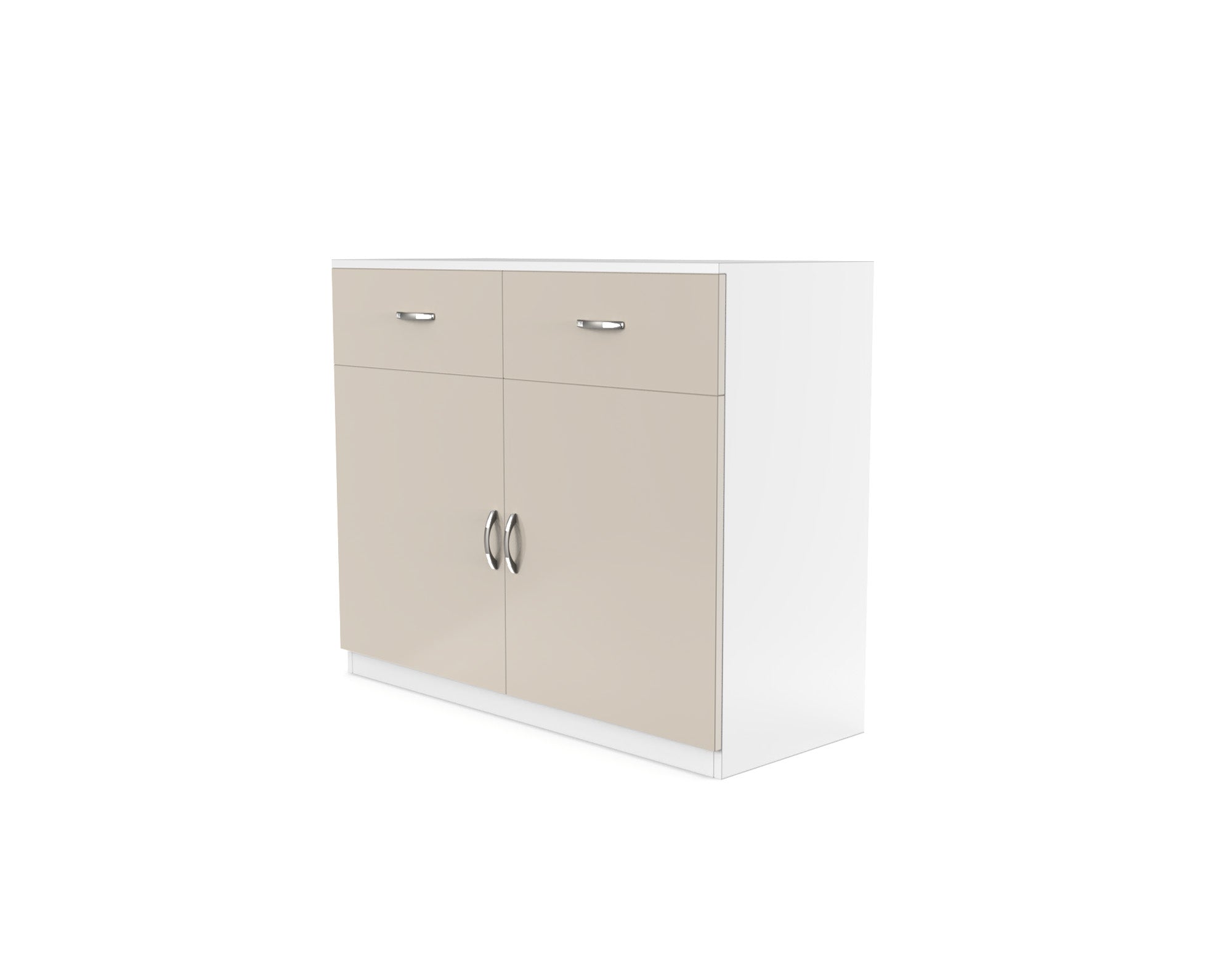 Luna Storage Cabinet - UV Glossy Pebble Beach and Frosty White - Neehv Home