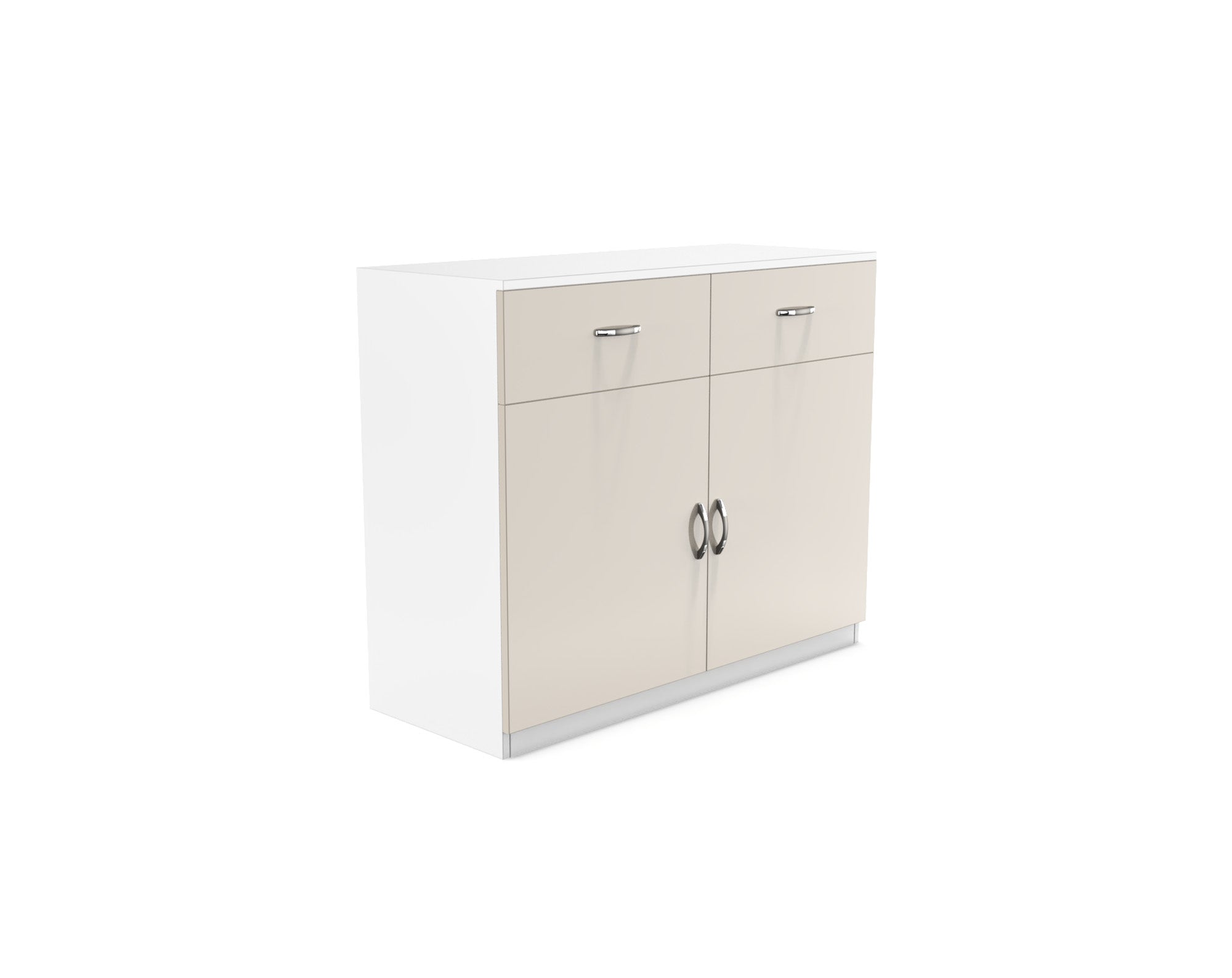 Luna Storage Cabinet - UV Glossy Pebble Beach and Frosty White - Neehv Home