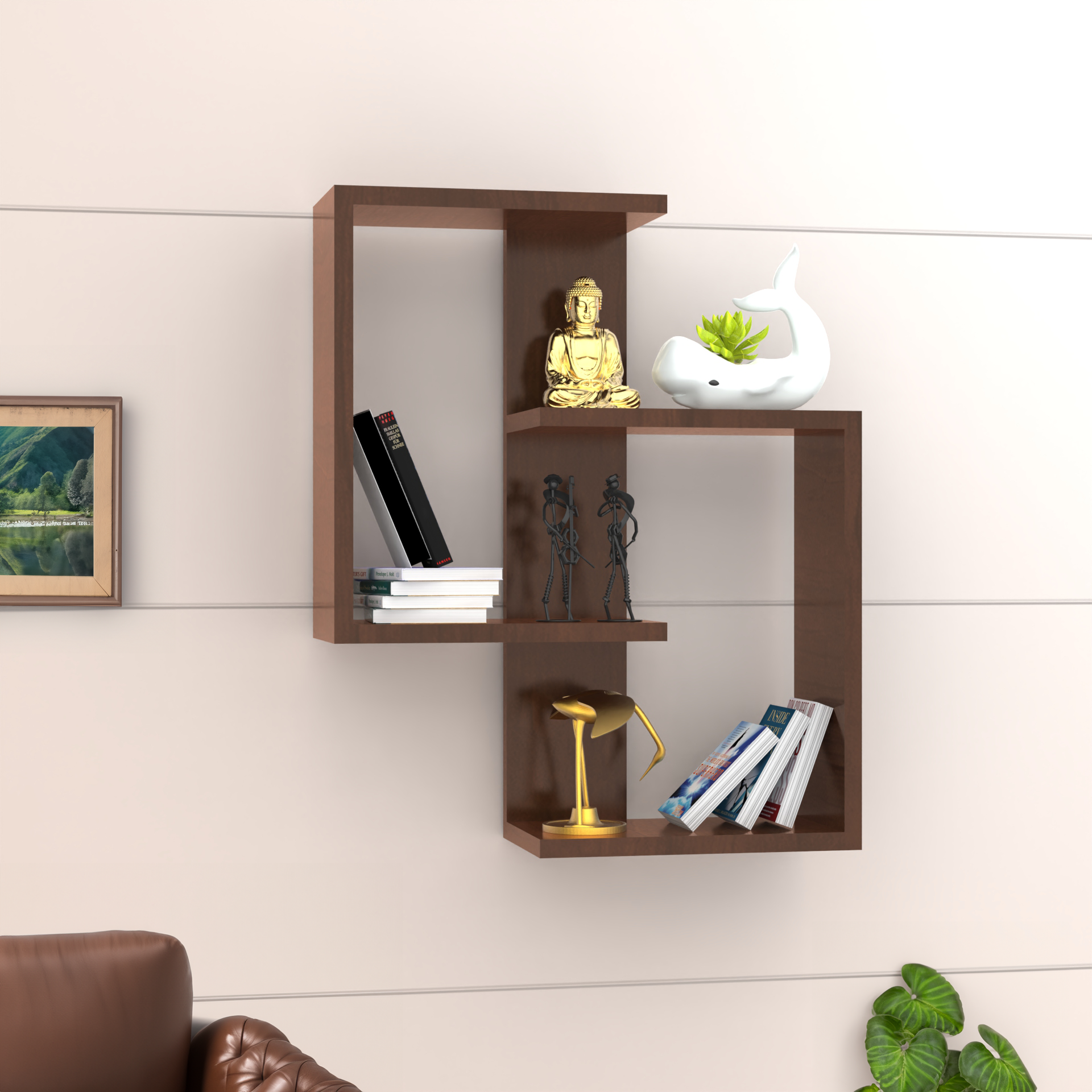 Alex Floating Wall Shelf - Brazilian Walnut - Neehv Home