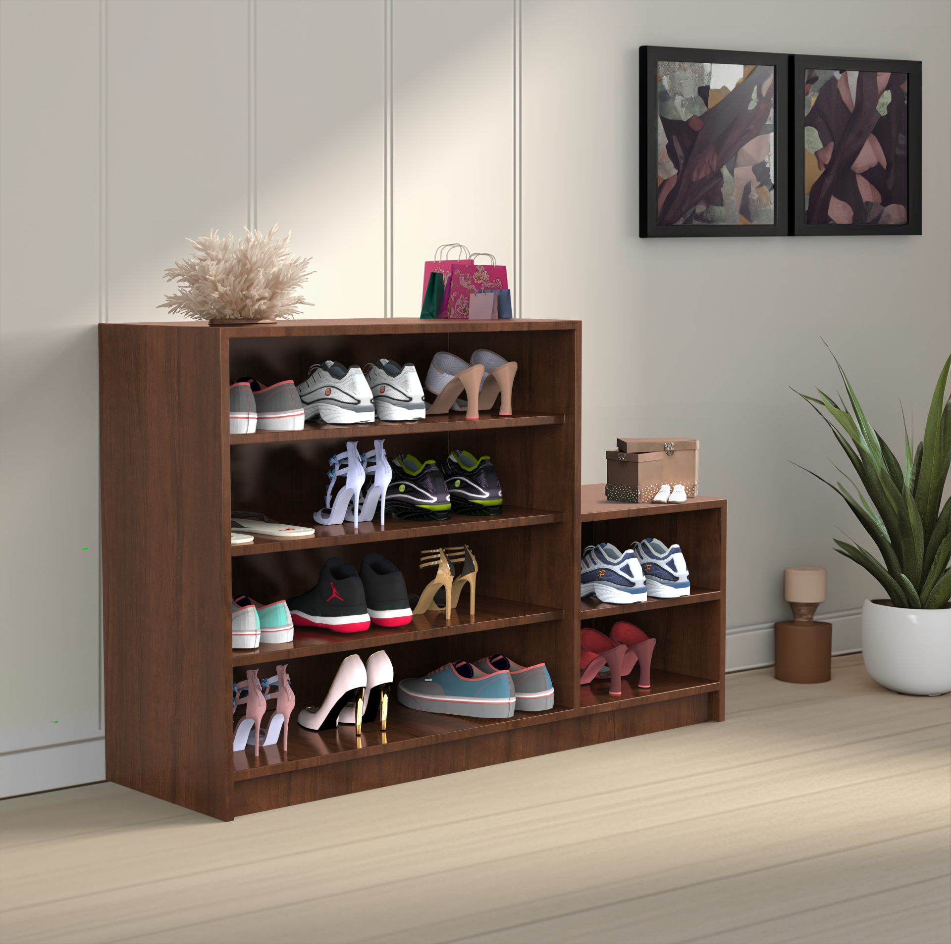 Terra Wooden Shoe Rack - Brazilian walnut - Neehv Home