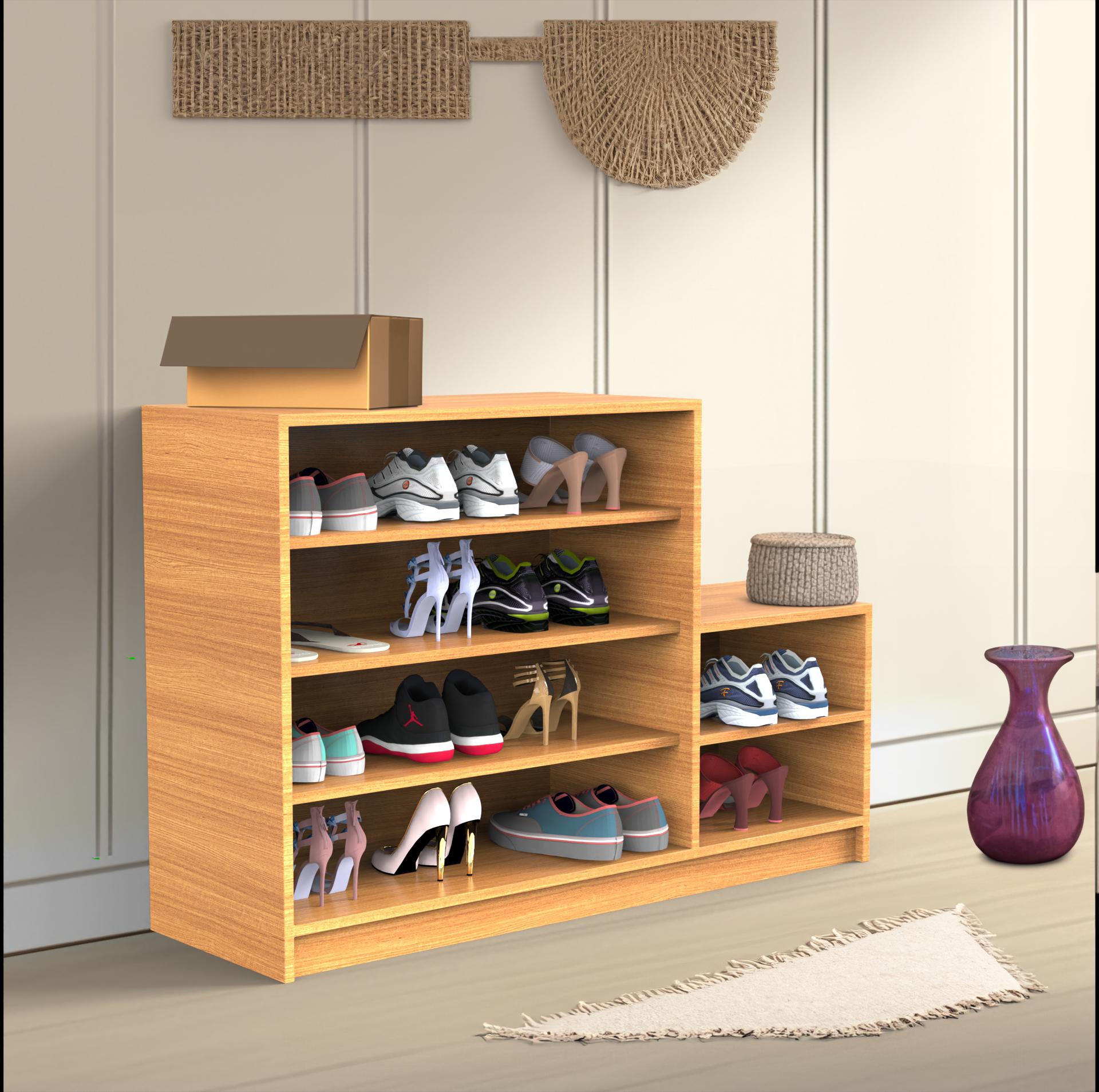 Terra Wooden Shoe Rack - Bavarian beech | Neehv Home Furniture