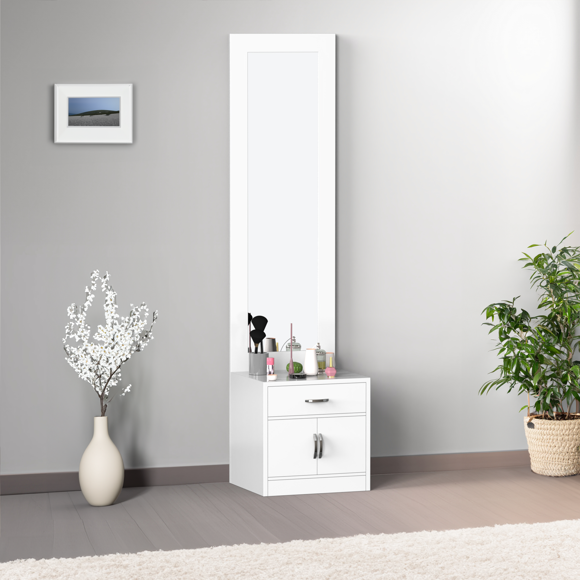 Blossom Dressing Table with Storage - Frosty white - Neehv Home