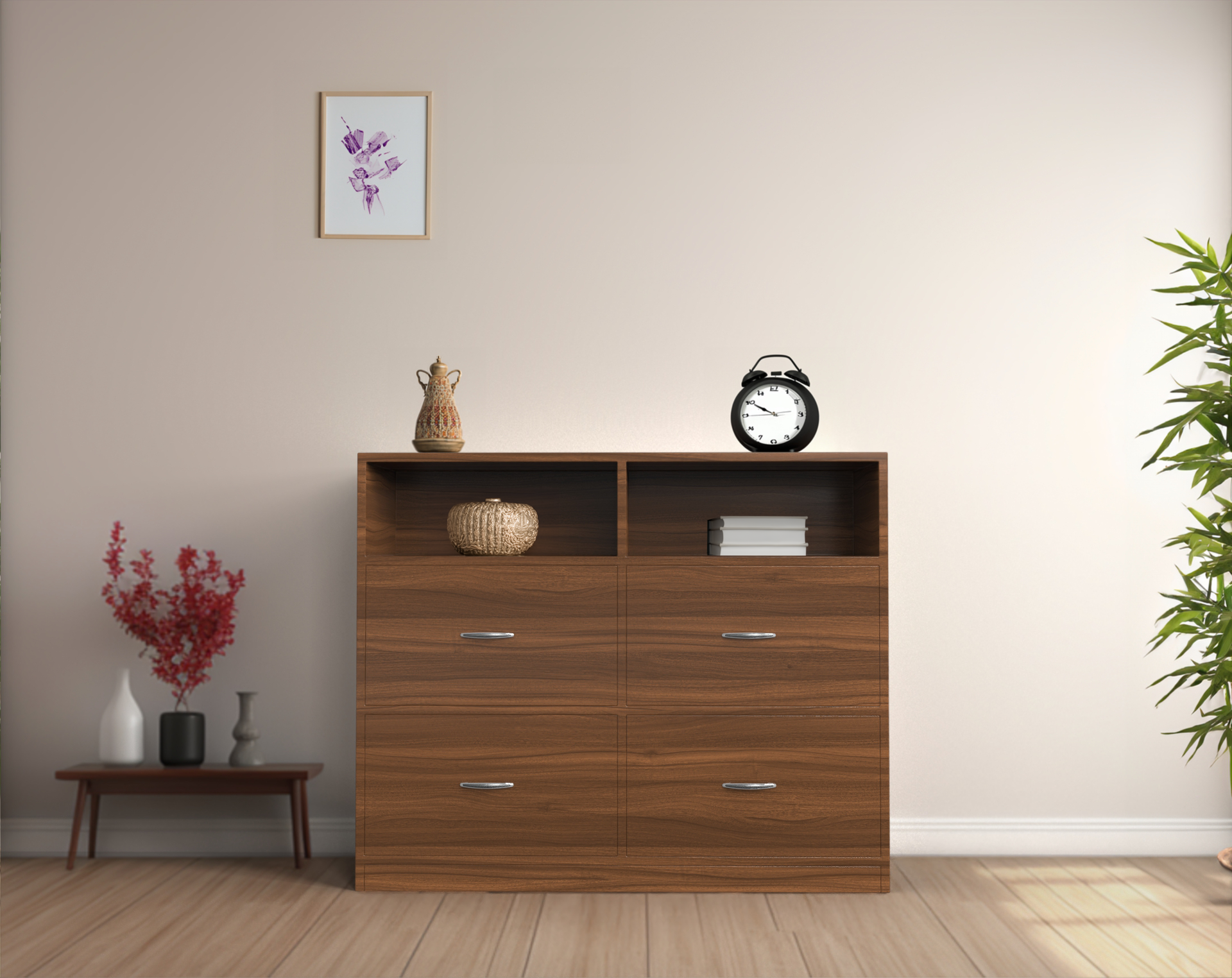 Quinn Multipurpose Storage Cabinet - Classic Walnut - Neehv Home