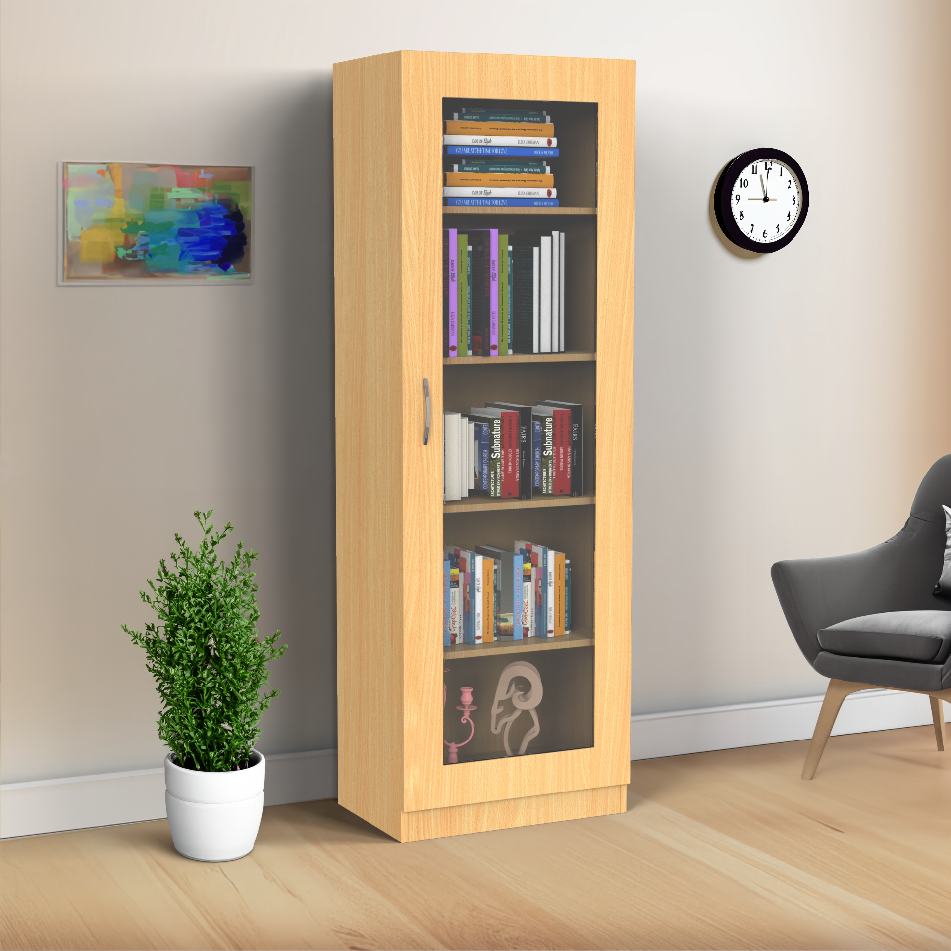 Rose Bookshelf with Door - Bavarian beech - Neehv Home