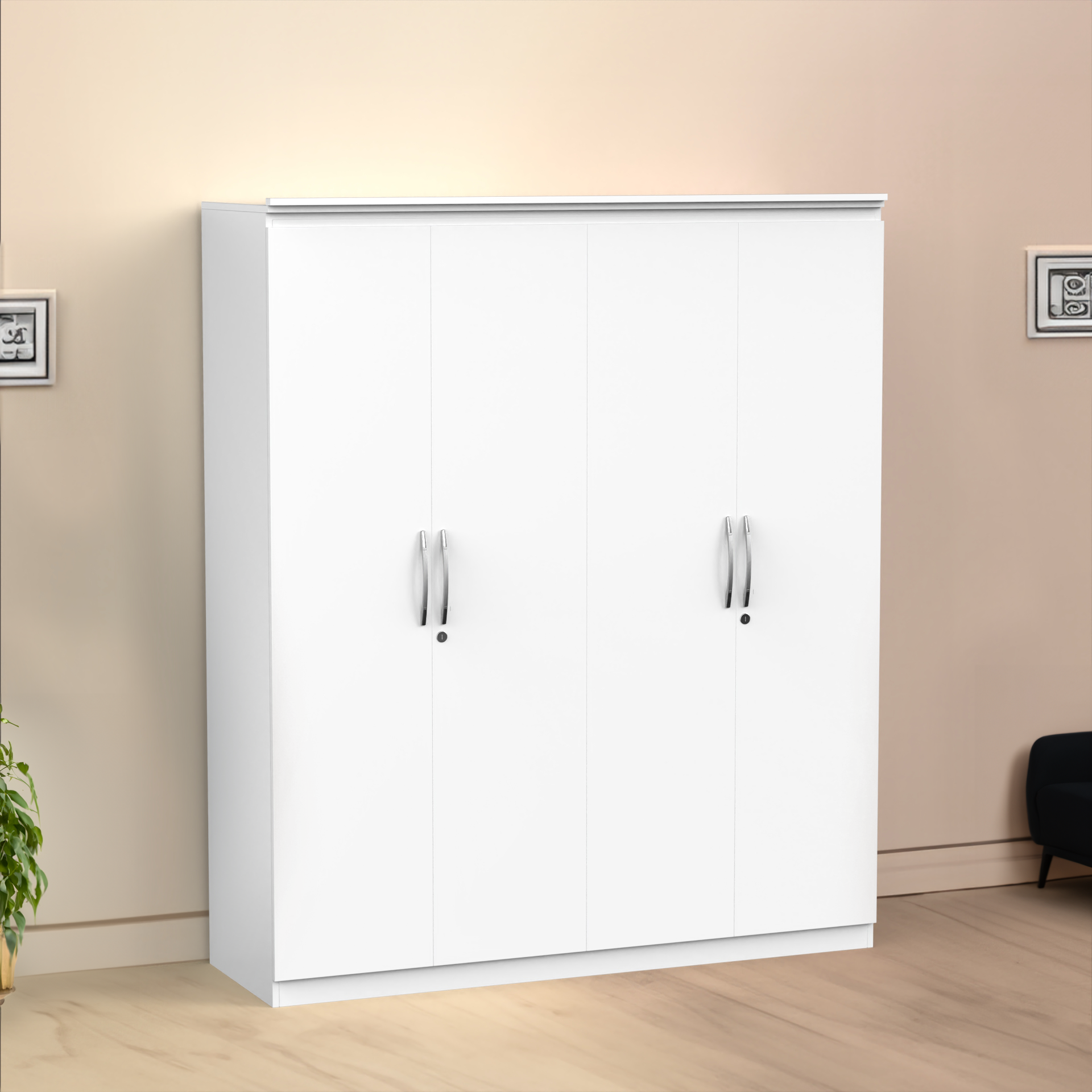 Oasis 4 Door Wardrobe - Frosty white - Neehv Home