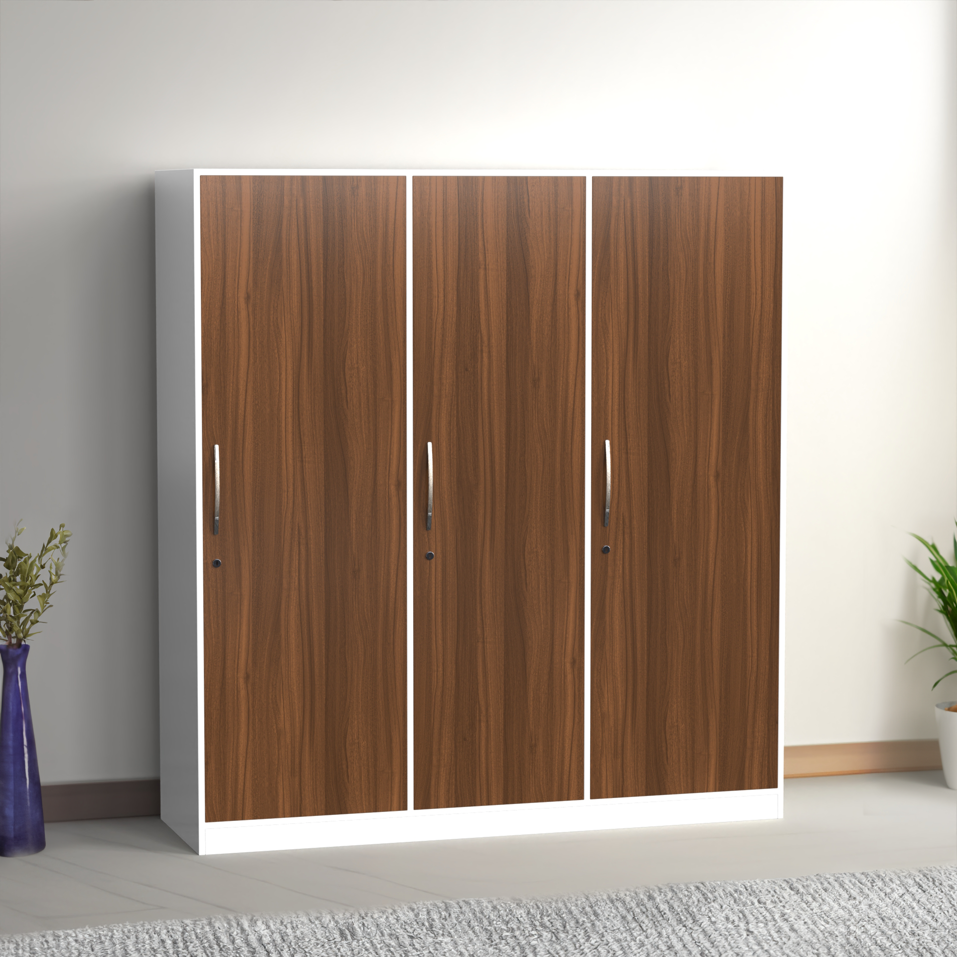 Malibu Wardrobe - Classic Walnut and Frosty white - Neehv Home