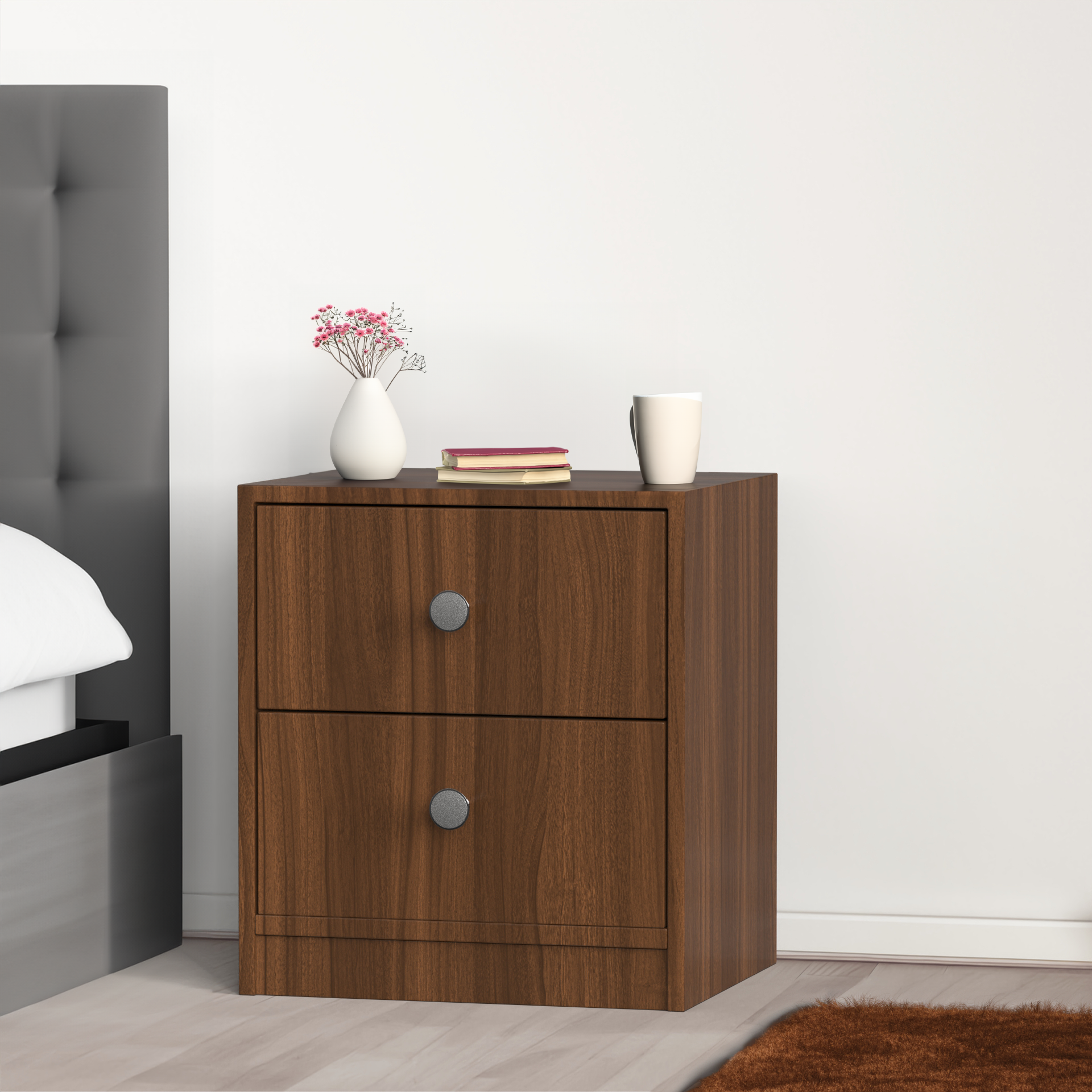 Liam Bedside Table - Classic Walnut - Neehv Home