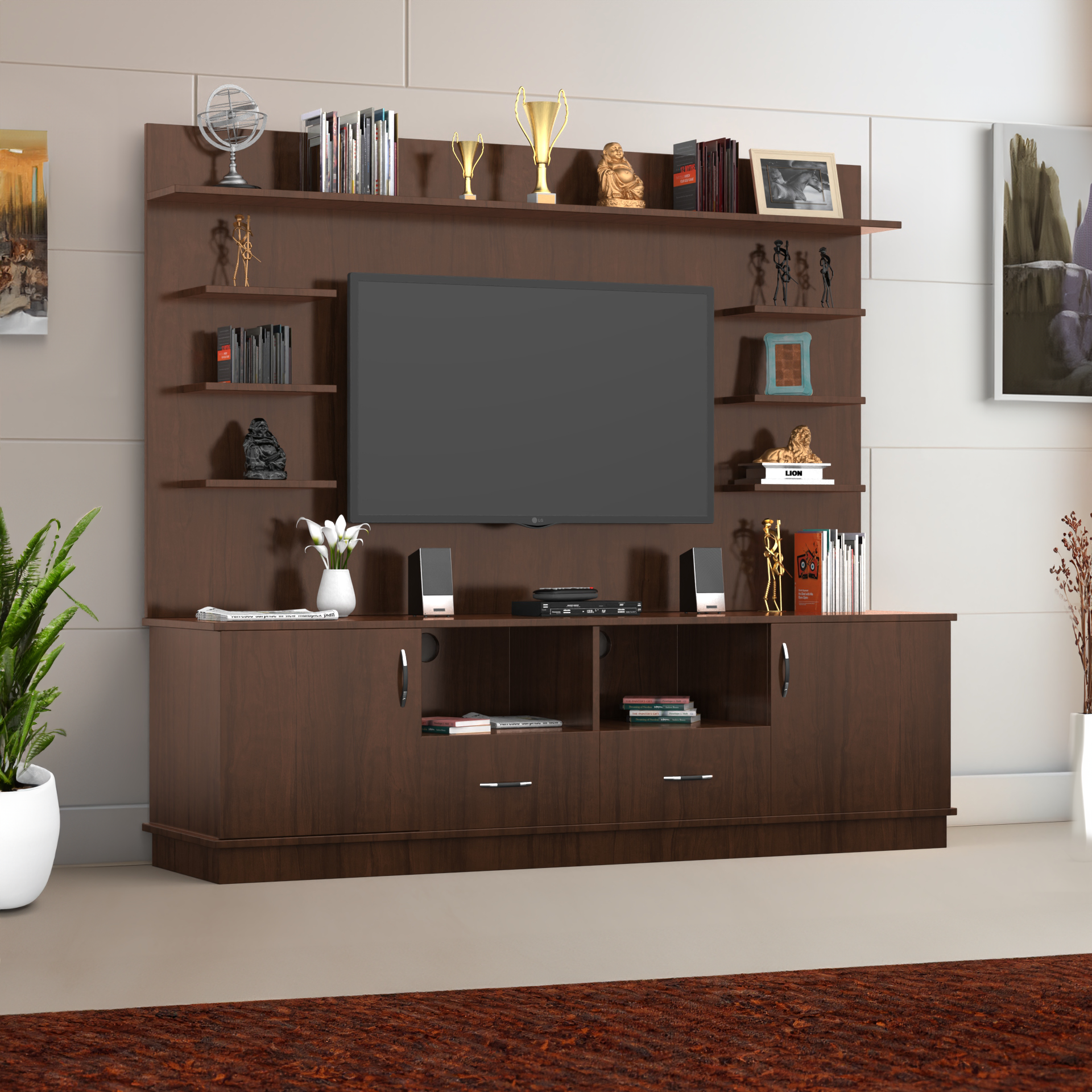 Brilliance TV Unit - Brazilian Walnut - Neehv Home