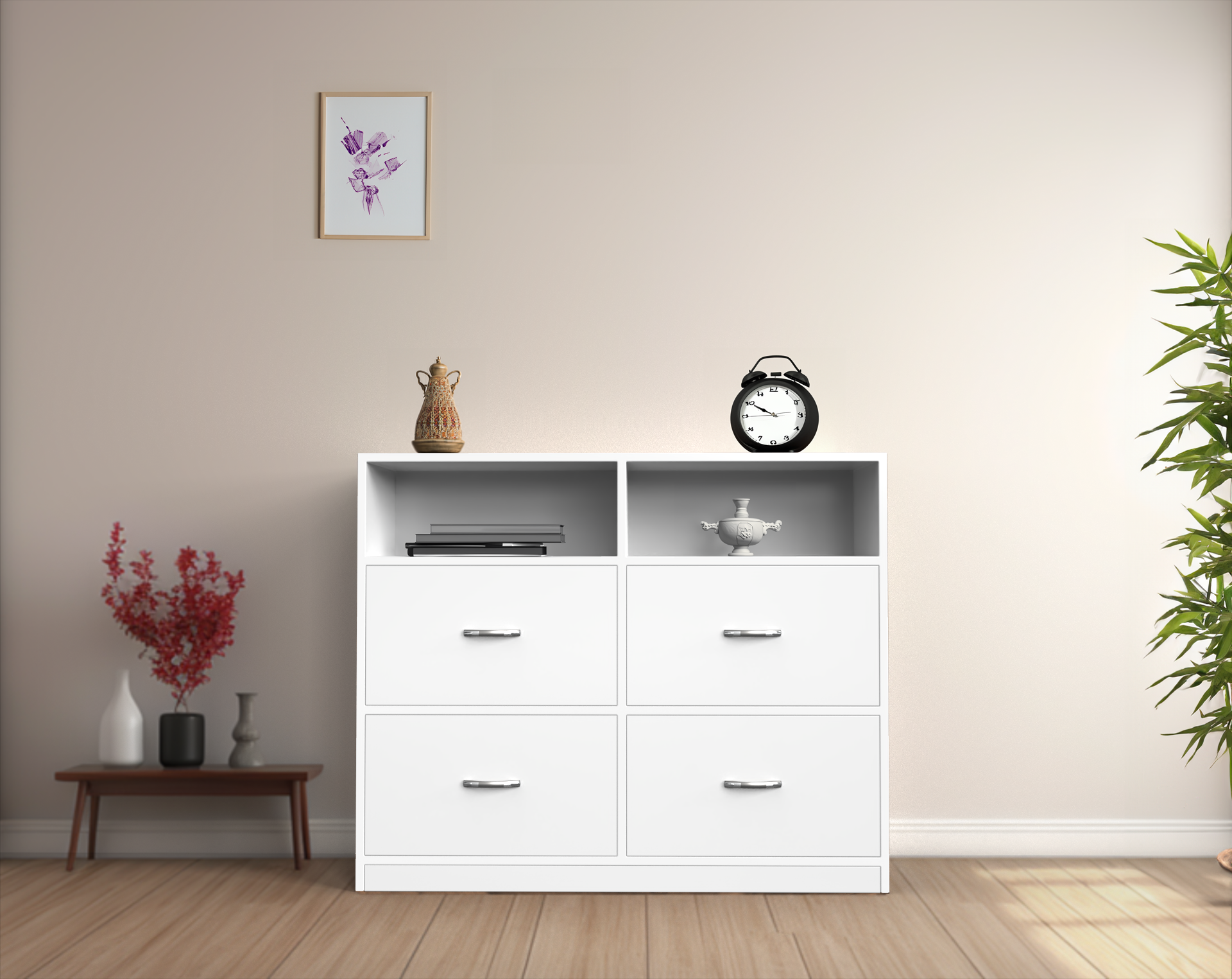 Quinn Multipurpose Storage Cabinet - Frosty white - Neehv Home