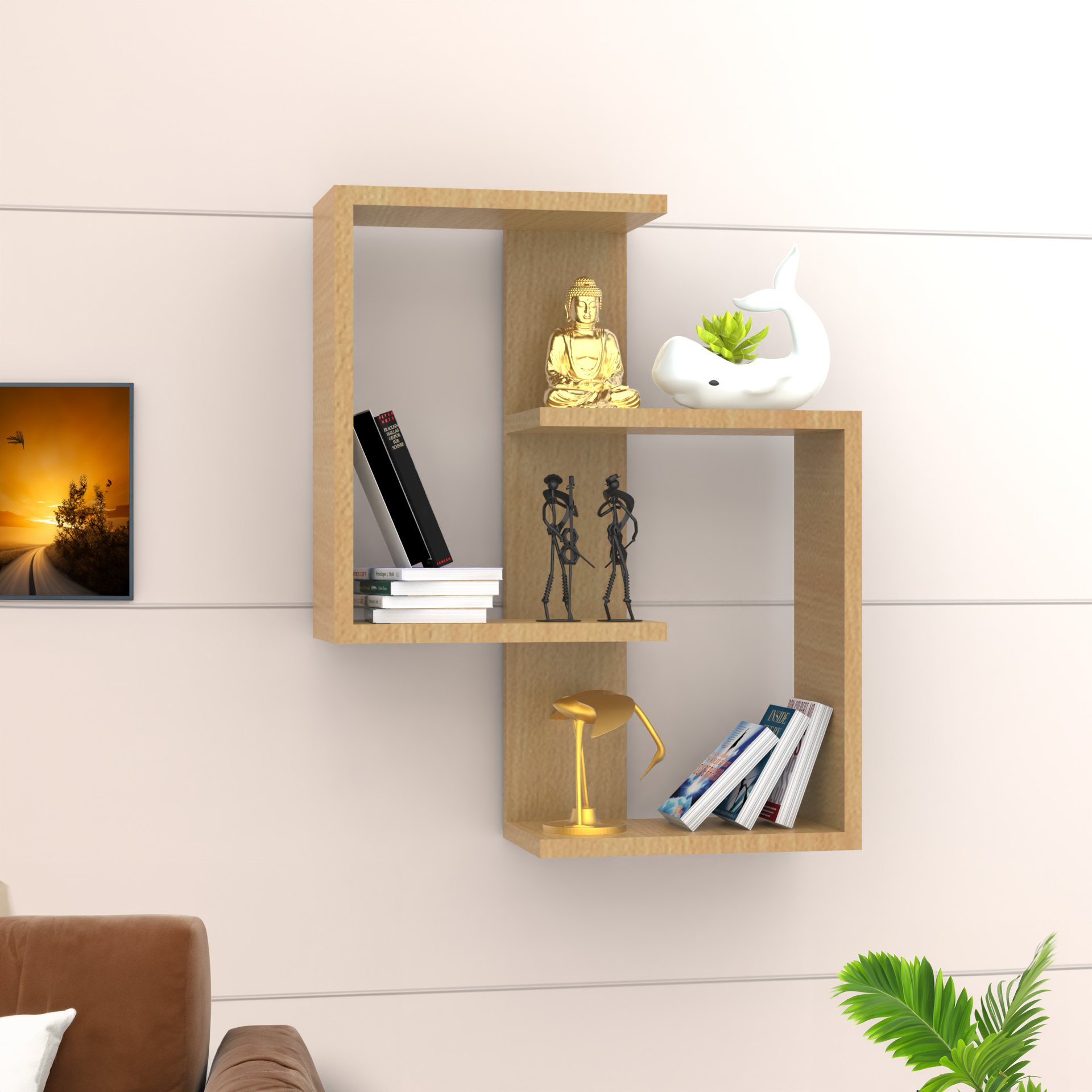 Alex Floating Wall Shelf - Bavarian Beech - Neehv Home