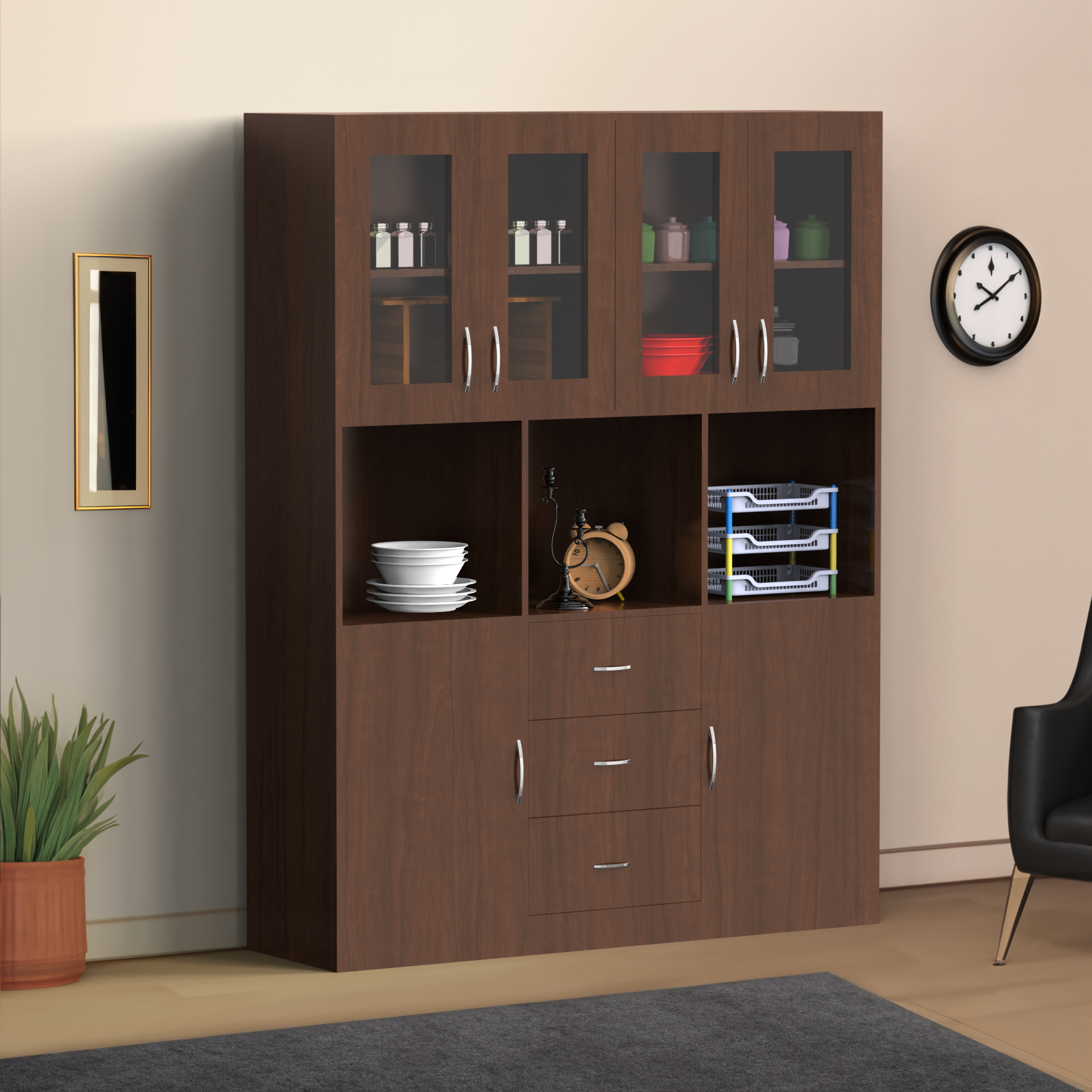 Nora Crockery Cabinet - Brazilian walnut - Neehv Home