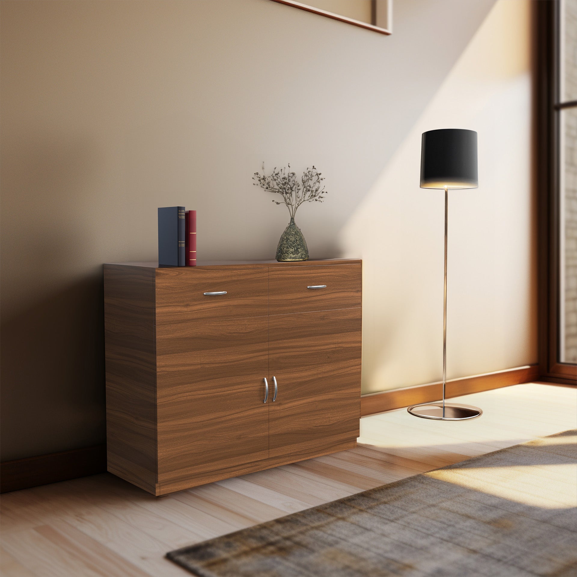 Luna Storage Cabinet - Classic Walnut - Neehv Home