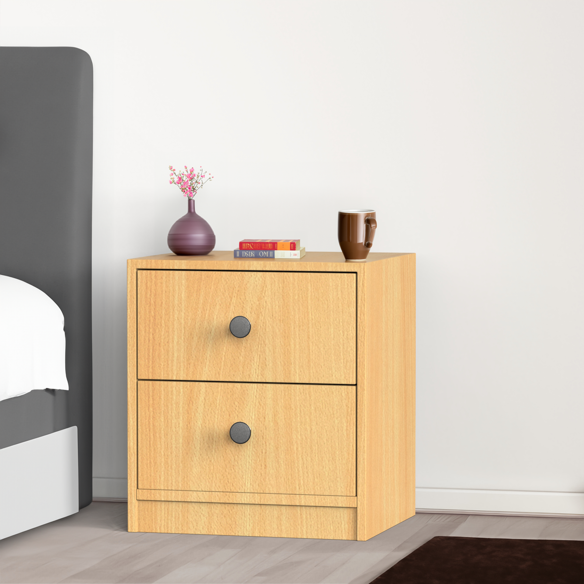 Liam Bedside Table - Bavarian Beech - Neehv Home