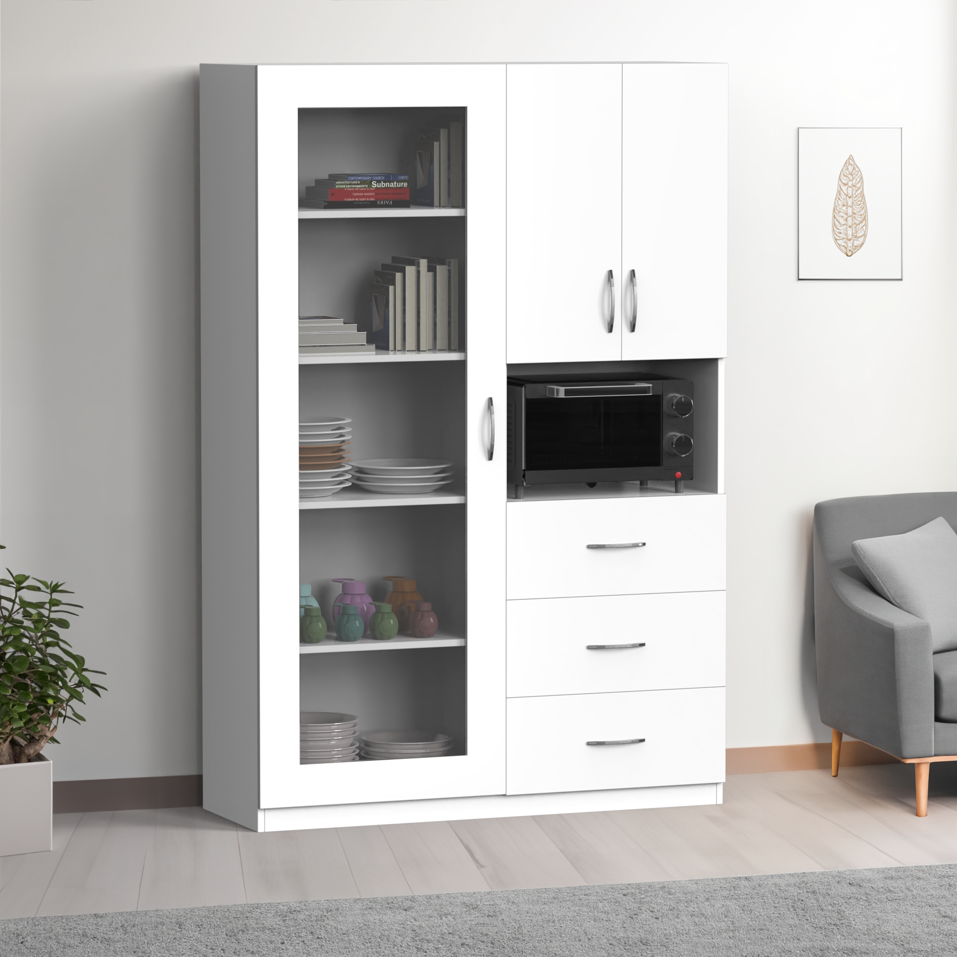 Olivia Crockery Unit - Frosty white - Neehv Home