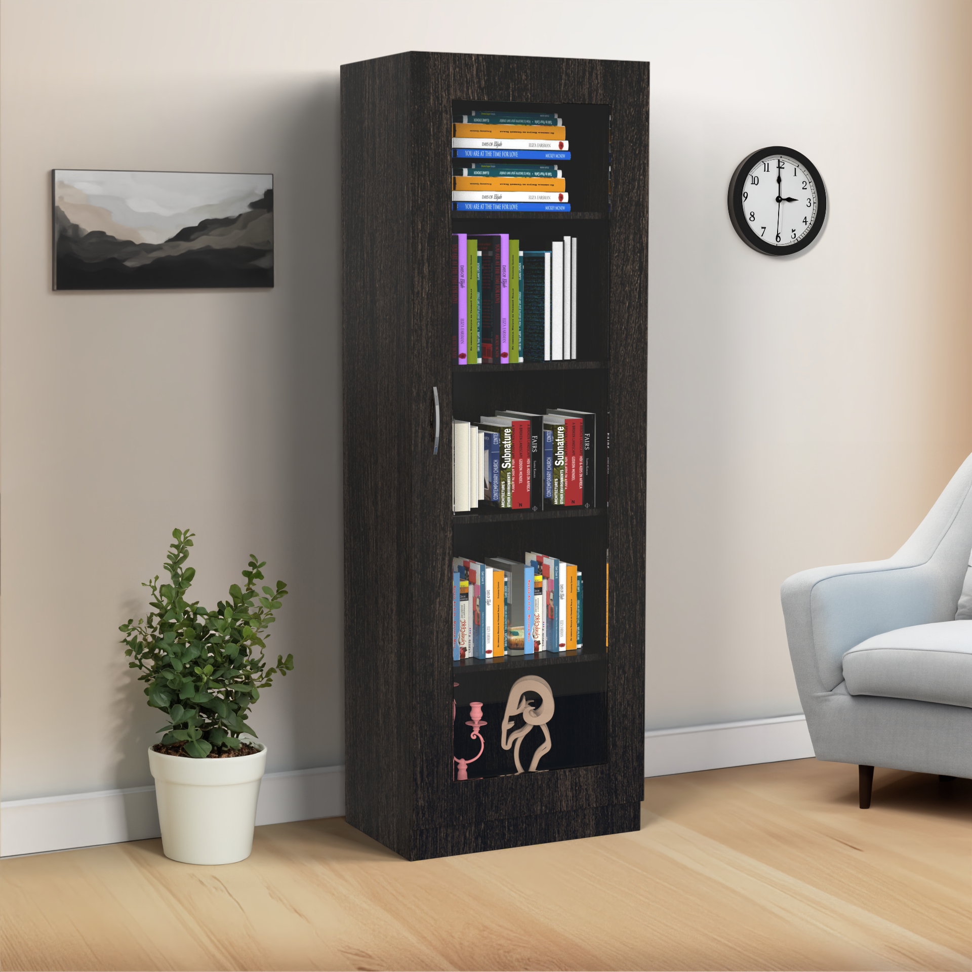 Rose Bookshelf with Door - Wenge - Neehv Home