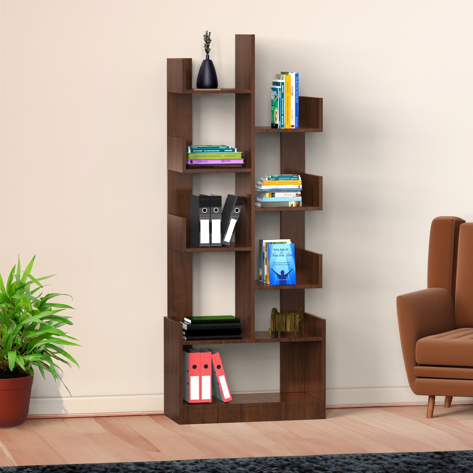 Cresta Tree Bookshelf - Brazilian walnut - Neehv Home