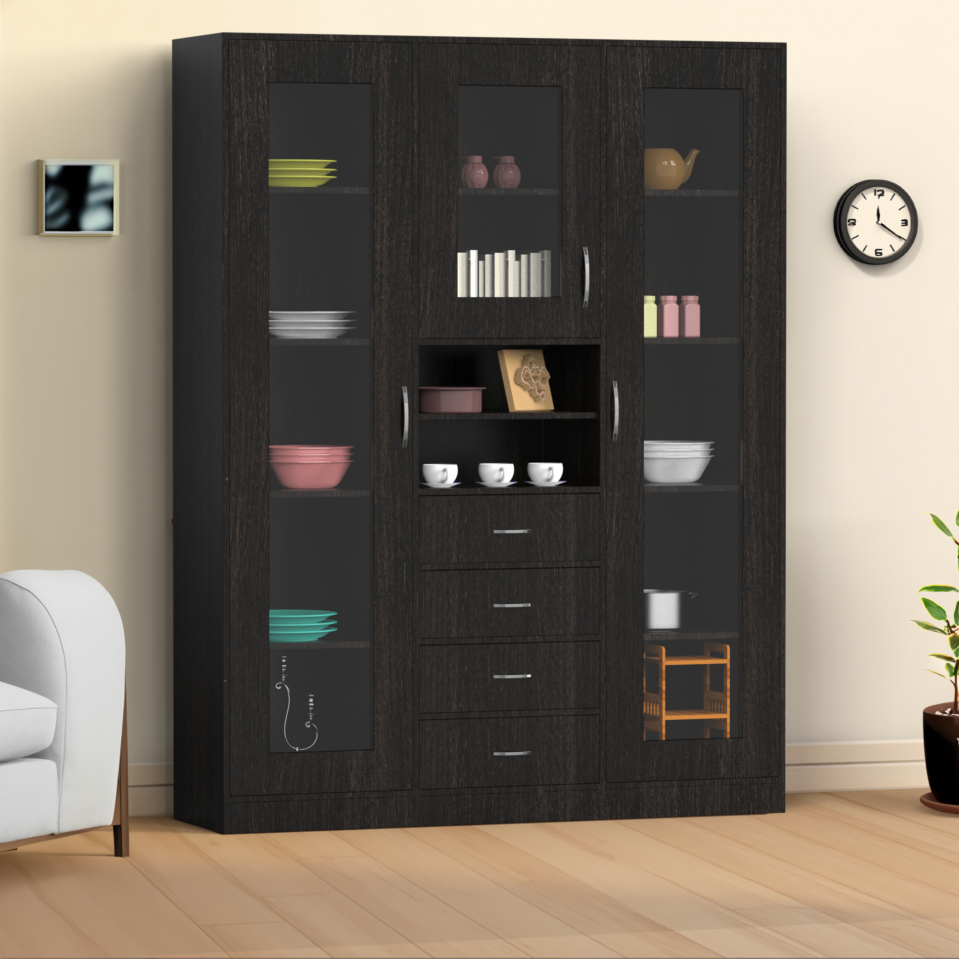 Alice Dining Room Crockery Unit - Wenge - Neehv Home