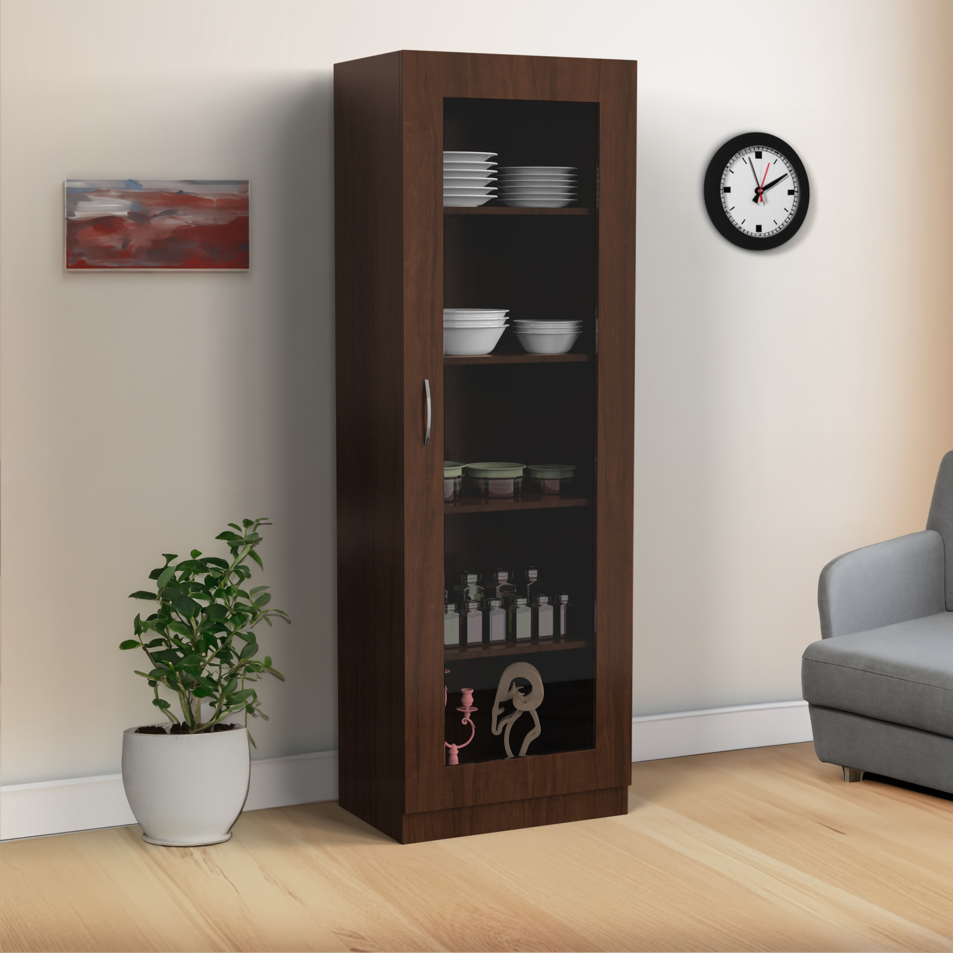 Rose Crockery Unit - Brazilian walnut - Neehv Home