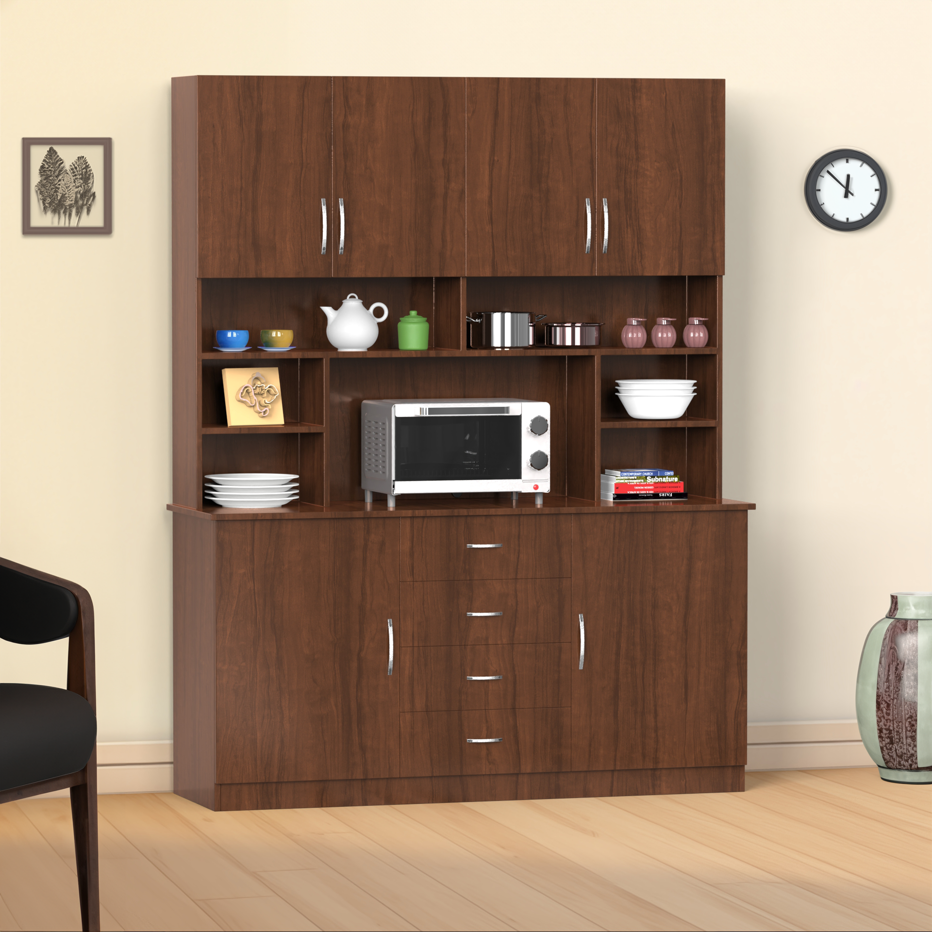 Liam Kitchen Crockery Cabinet - Brazilian walnut - Neehv Home