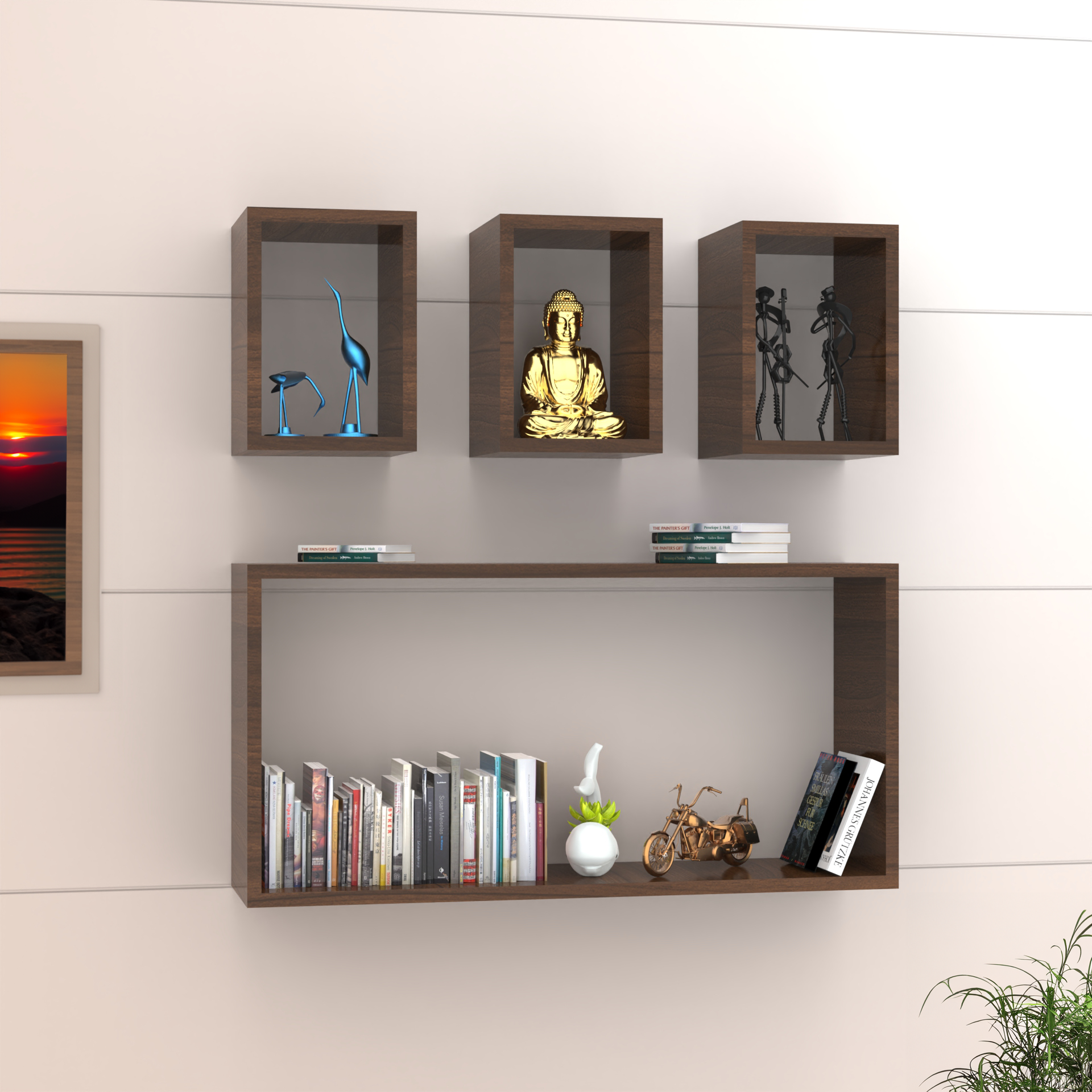 Dylan Floating Wall Shelf - Classic Walnut - Neehv Home