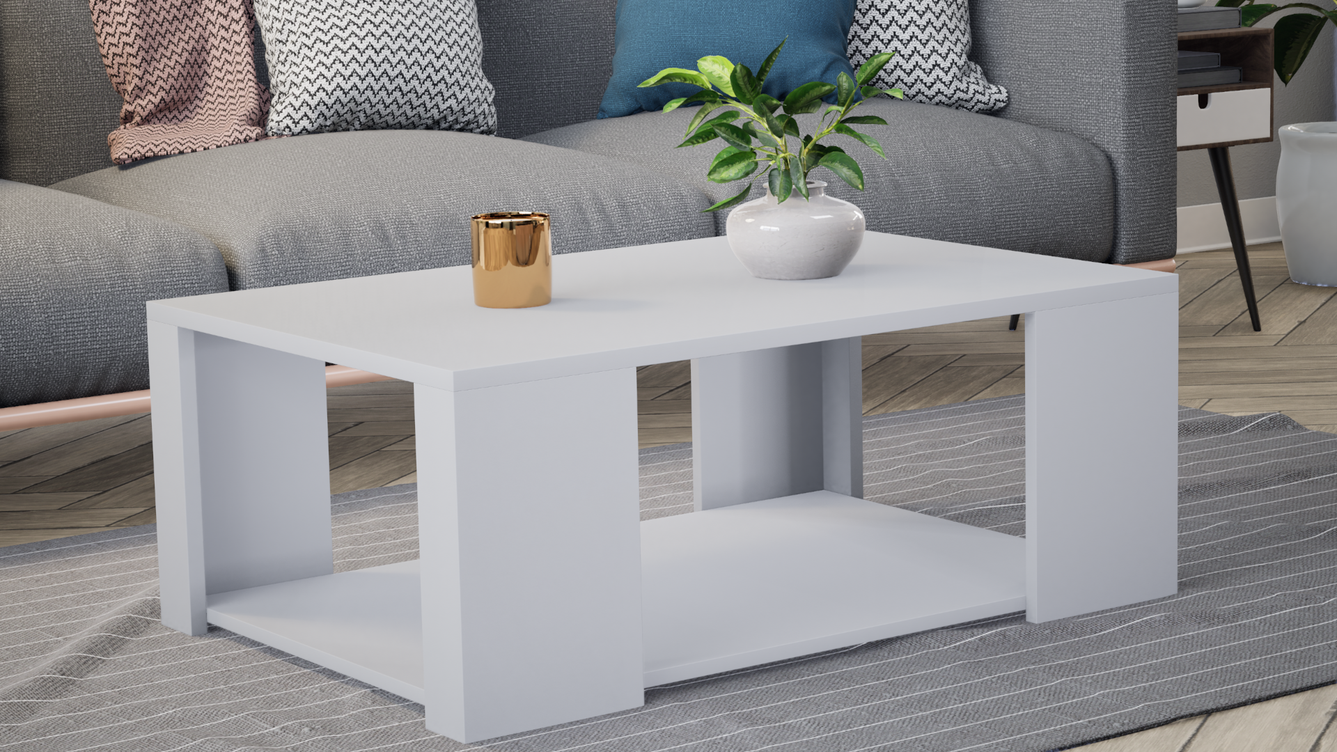 Rapture Center Table - Frosty White - Neehv Home