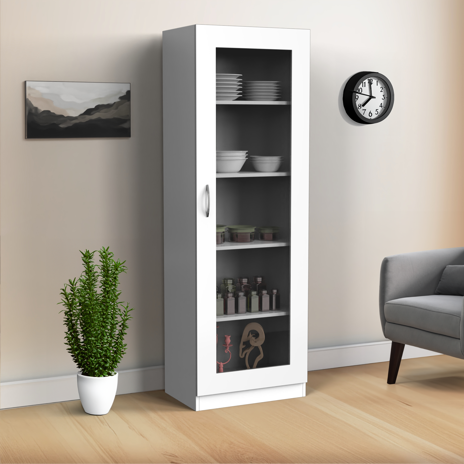 Rose Crockery Unit - Frosty white - Neehv Home