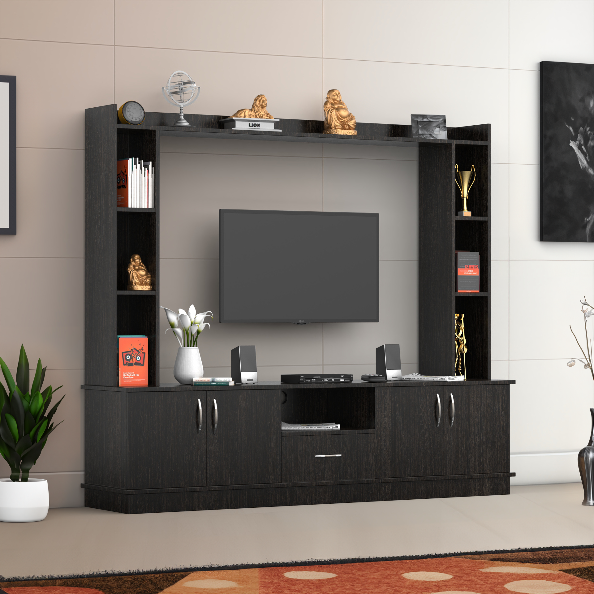 Aurora Modern TV Unit for Hall - Wenge - Neehv Home