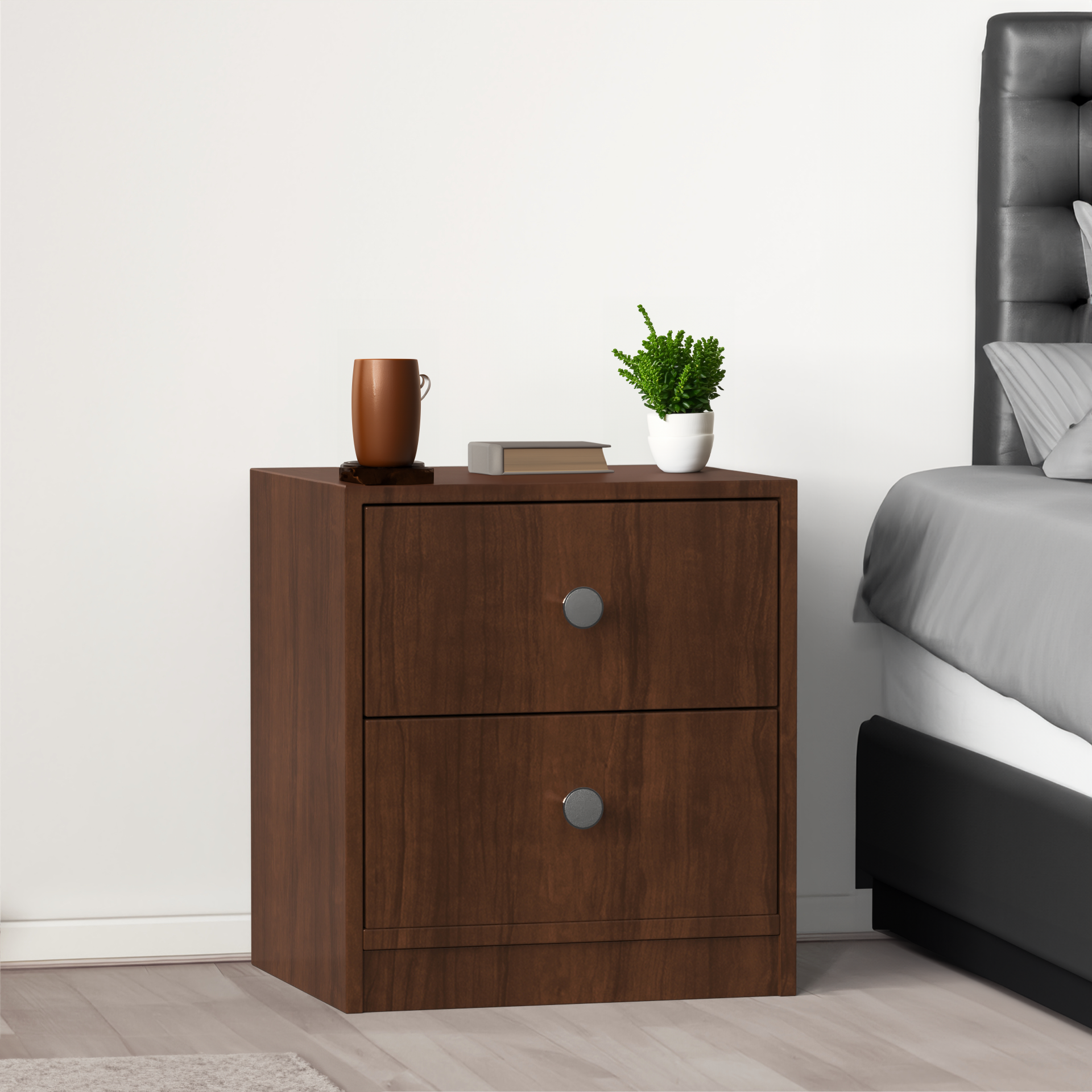 Liam Bedside Table - Brazilian Walnut - Neehv Home