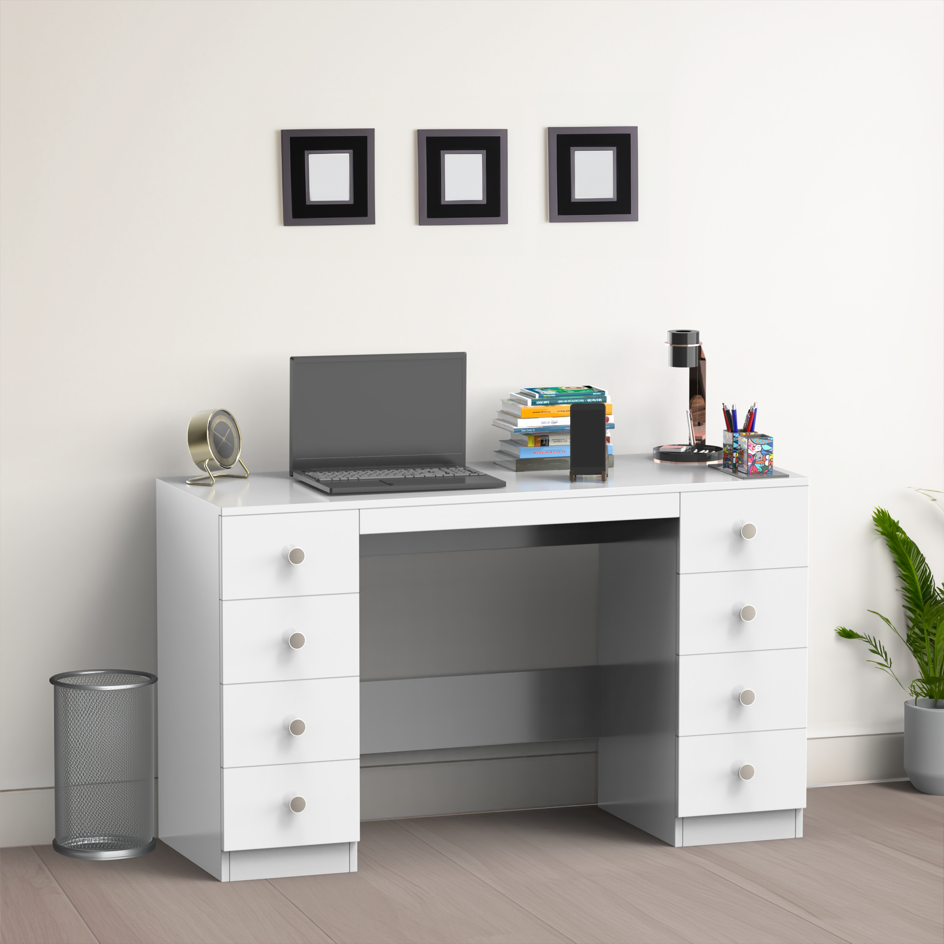 Anderson Study Table - Frosty White - Neehv Home