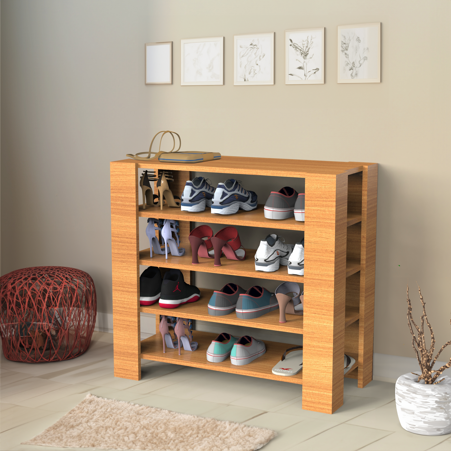 Lucid Shoe Rack - Bavarian beech | Neehv Home Furniture