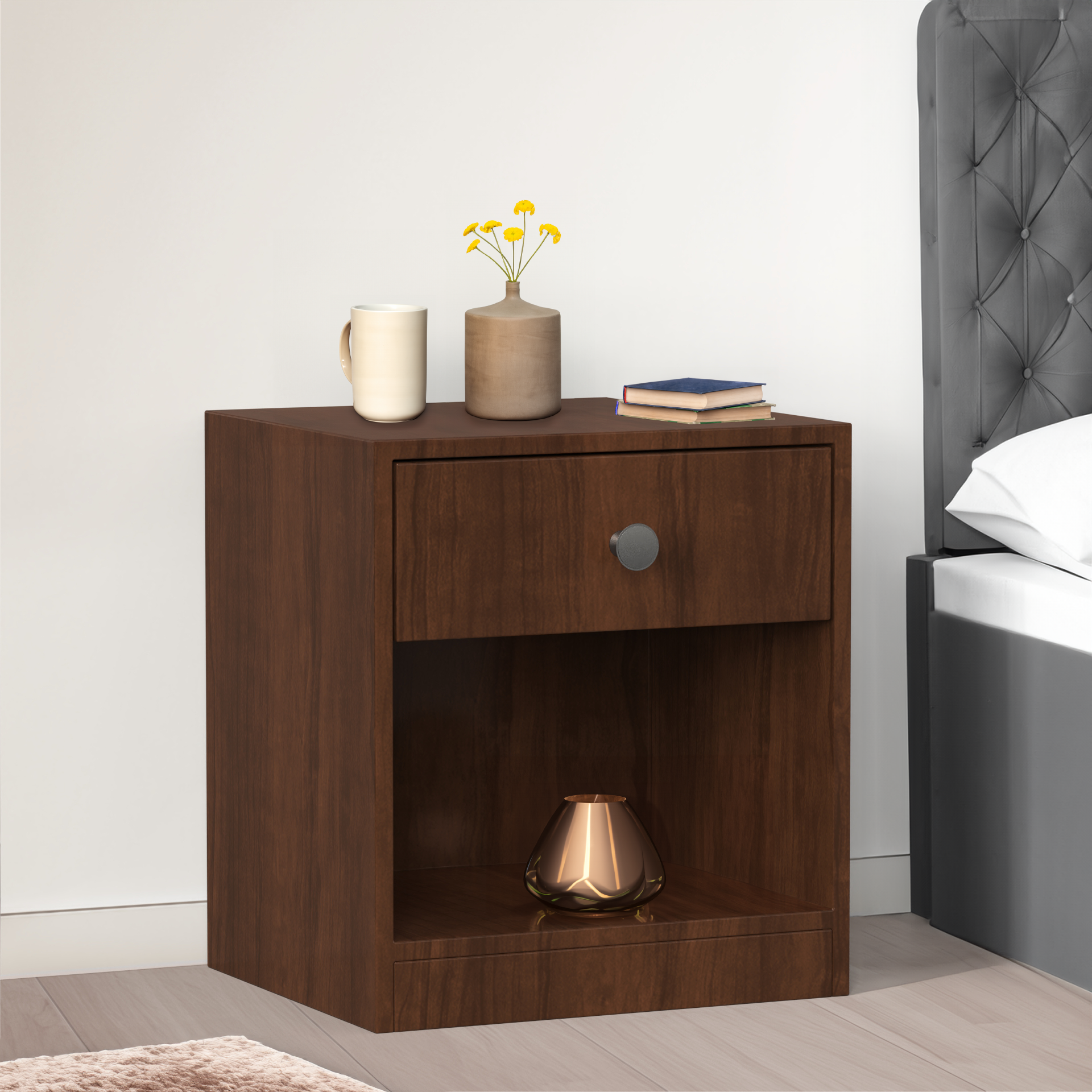 Owen Side Table with Drawer  - Brazilian Walnut - Neehv Home