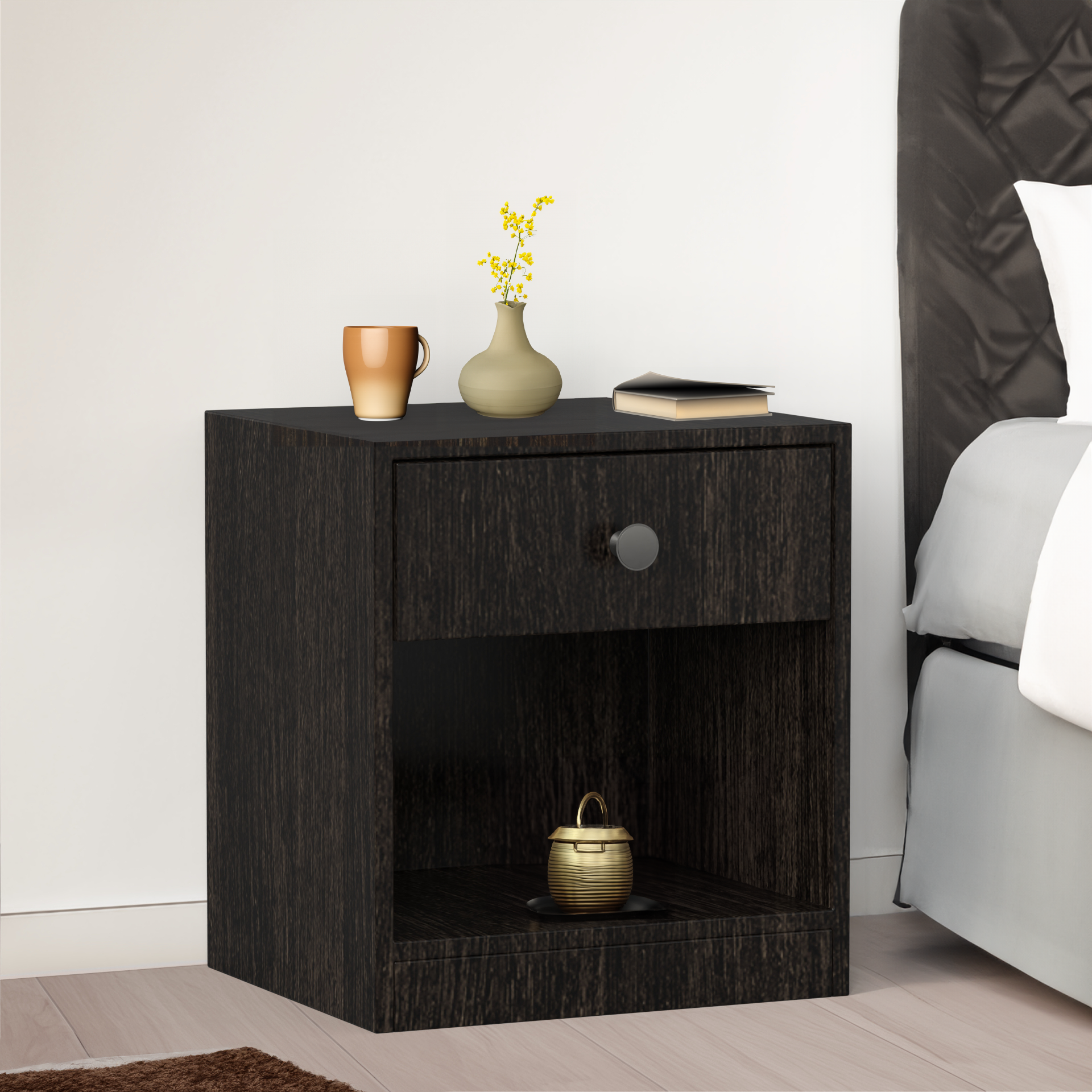 Owen Side Table with Drawer  - Wenge - Neehv Home