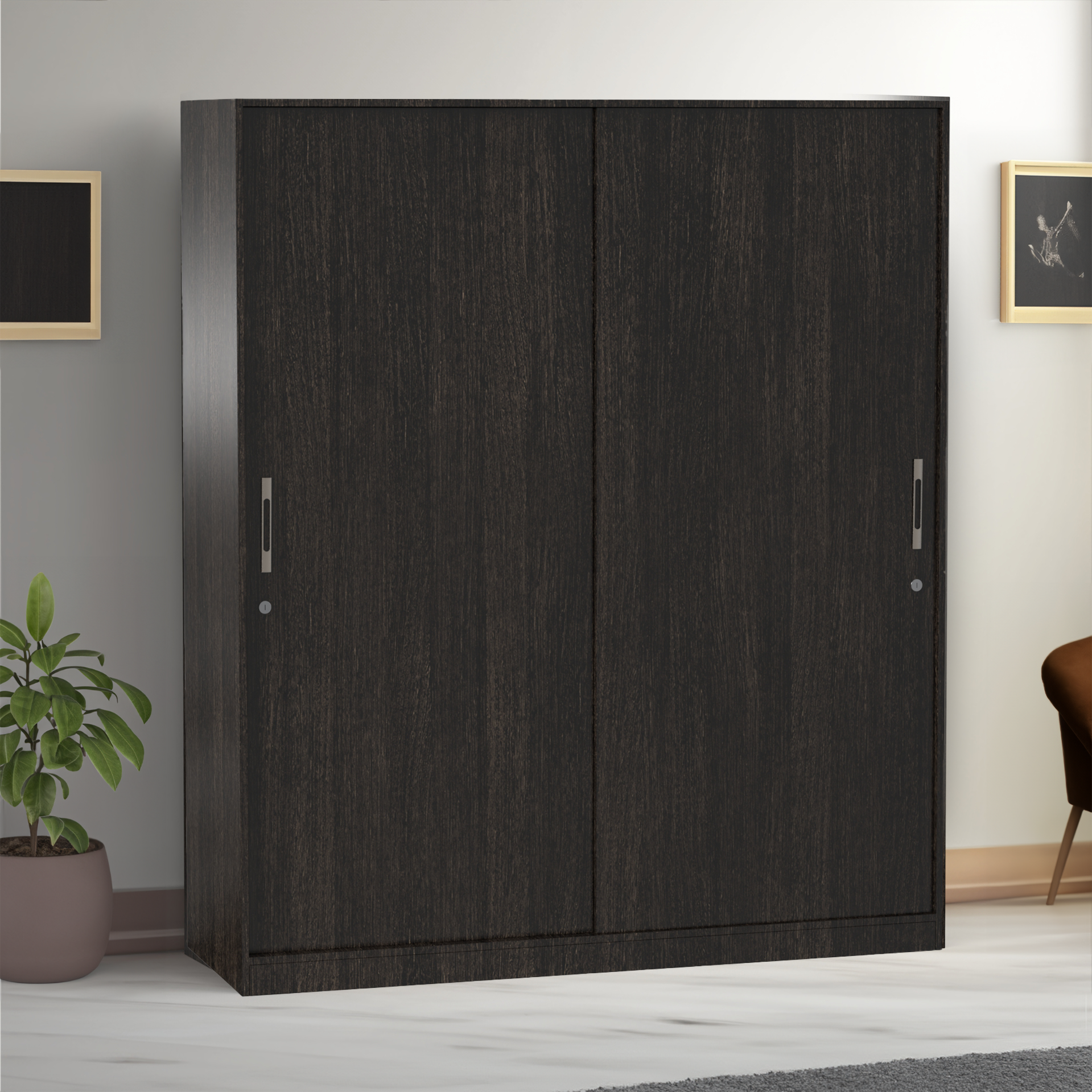 Santorini Sliding Door Wardrobe - Wenge - Neehv Home