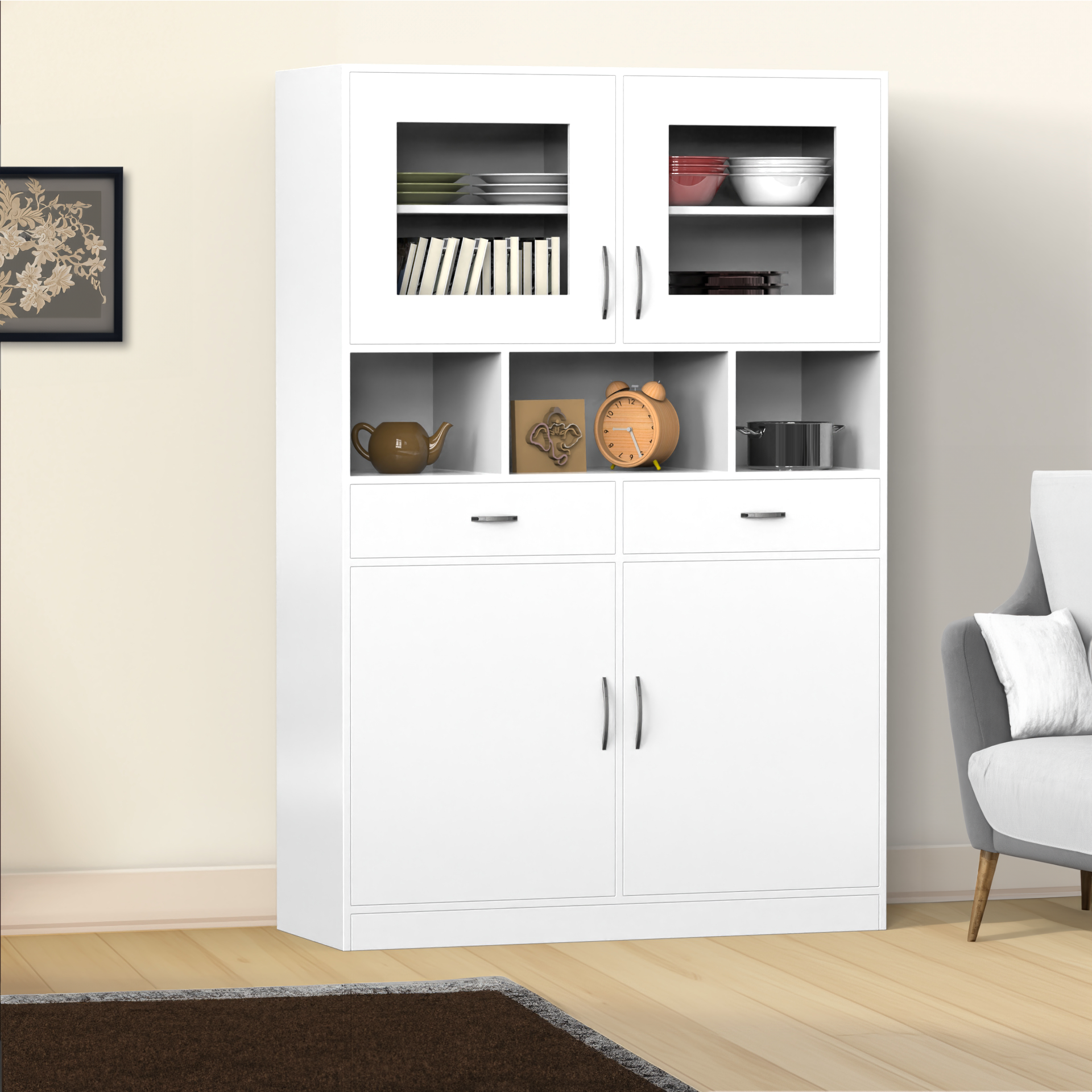 Owen Crockery Unit - Frosty white - Neehv Home