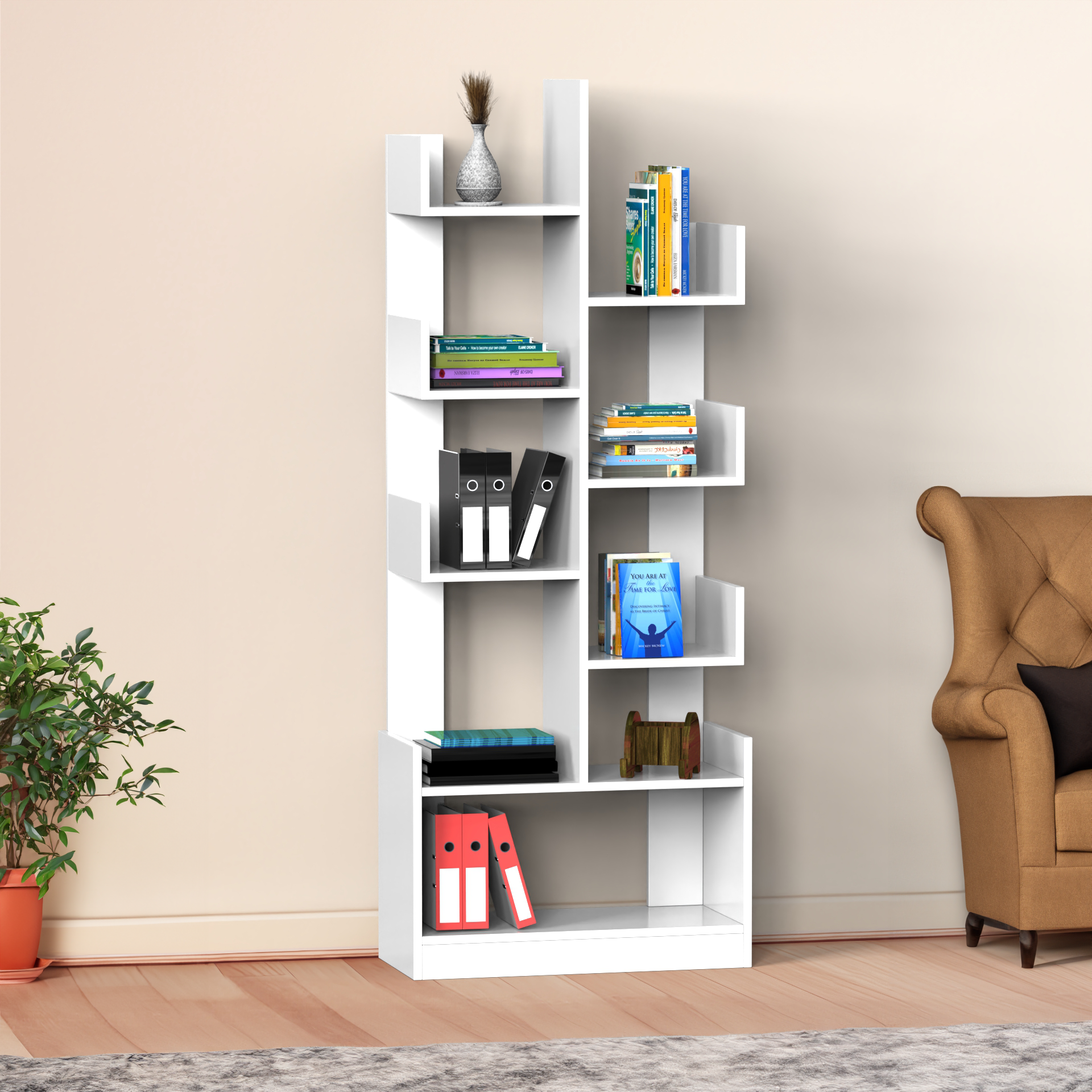 Cresta Tree Bookshelf - Frosty white - Neehv Home