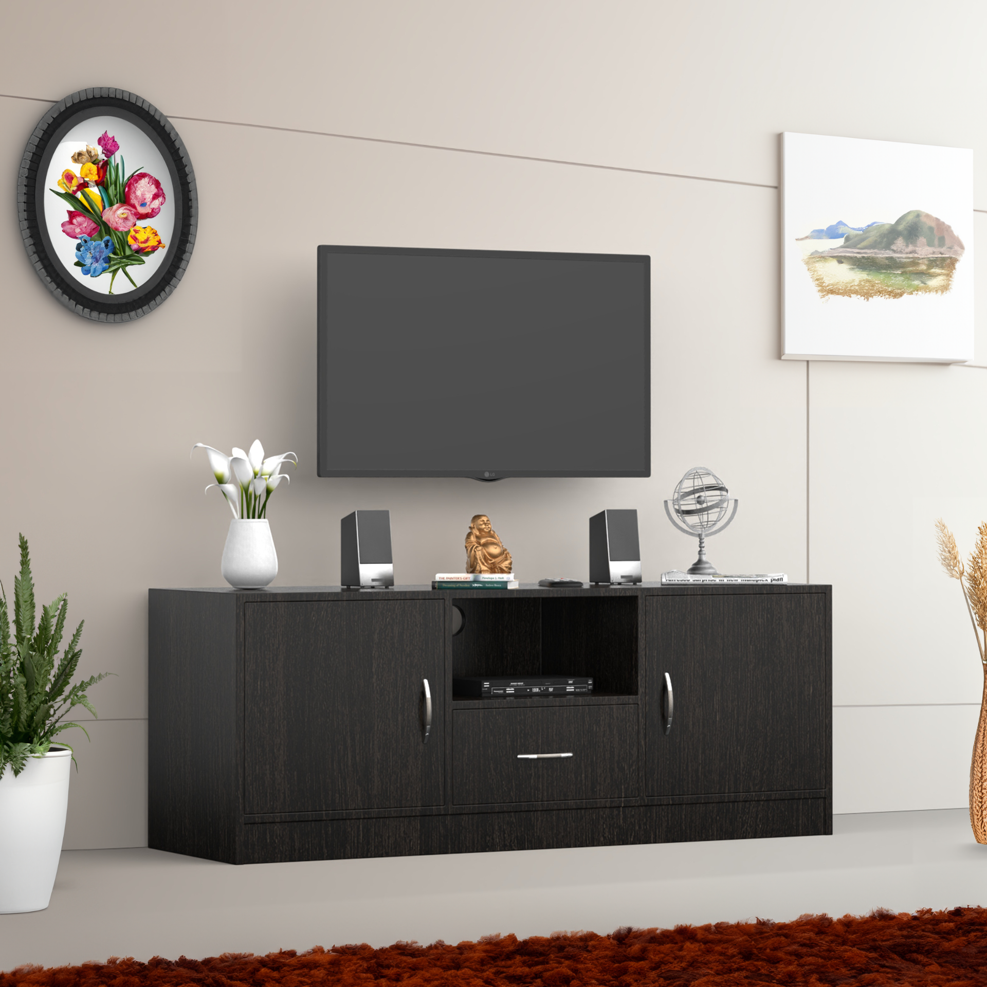 Serenity Wooden TV Unit - Wenge - Neehv Home