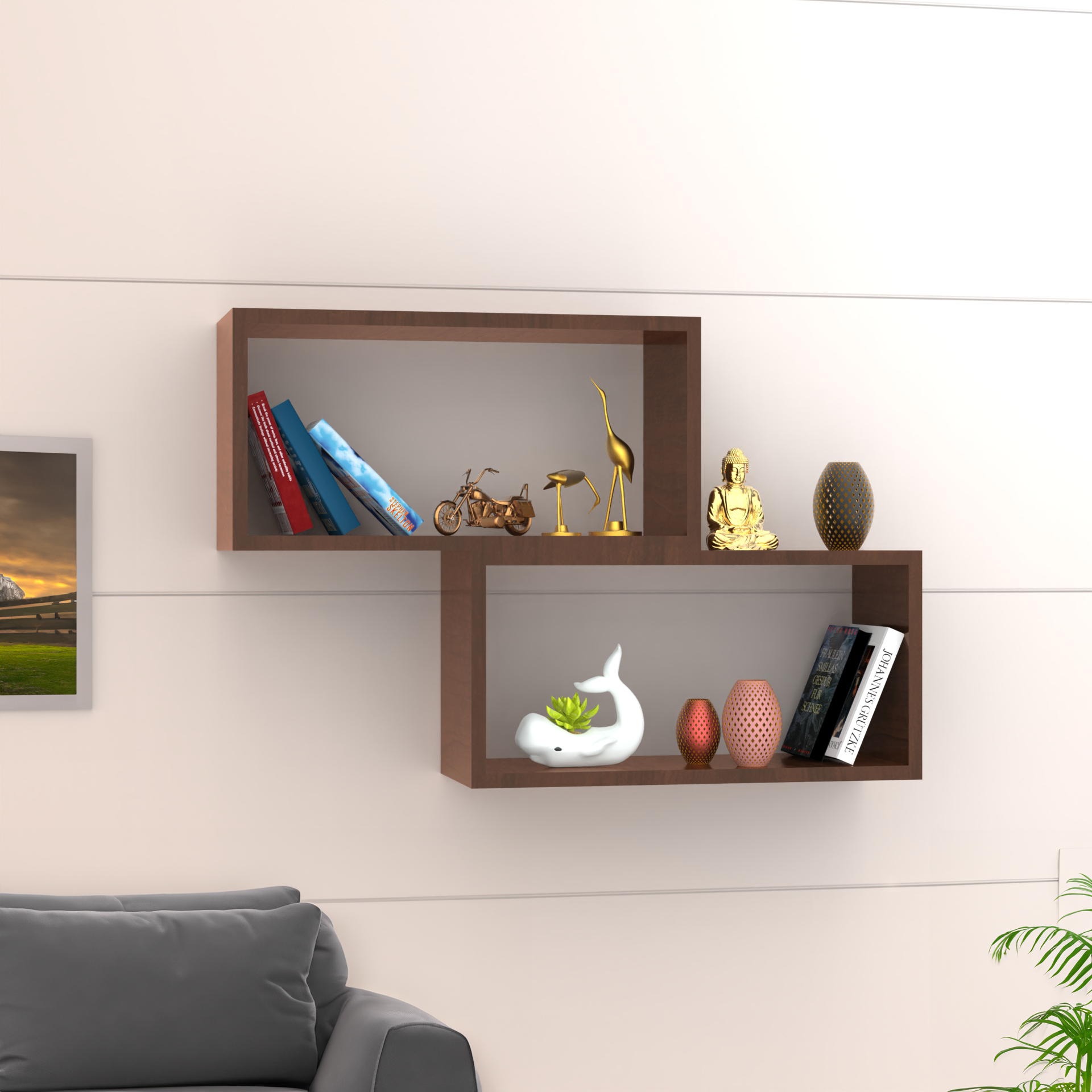 Canon Wall Shelf - Brazilian Walnut - Neehv Home