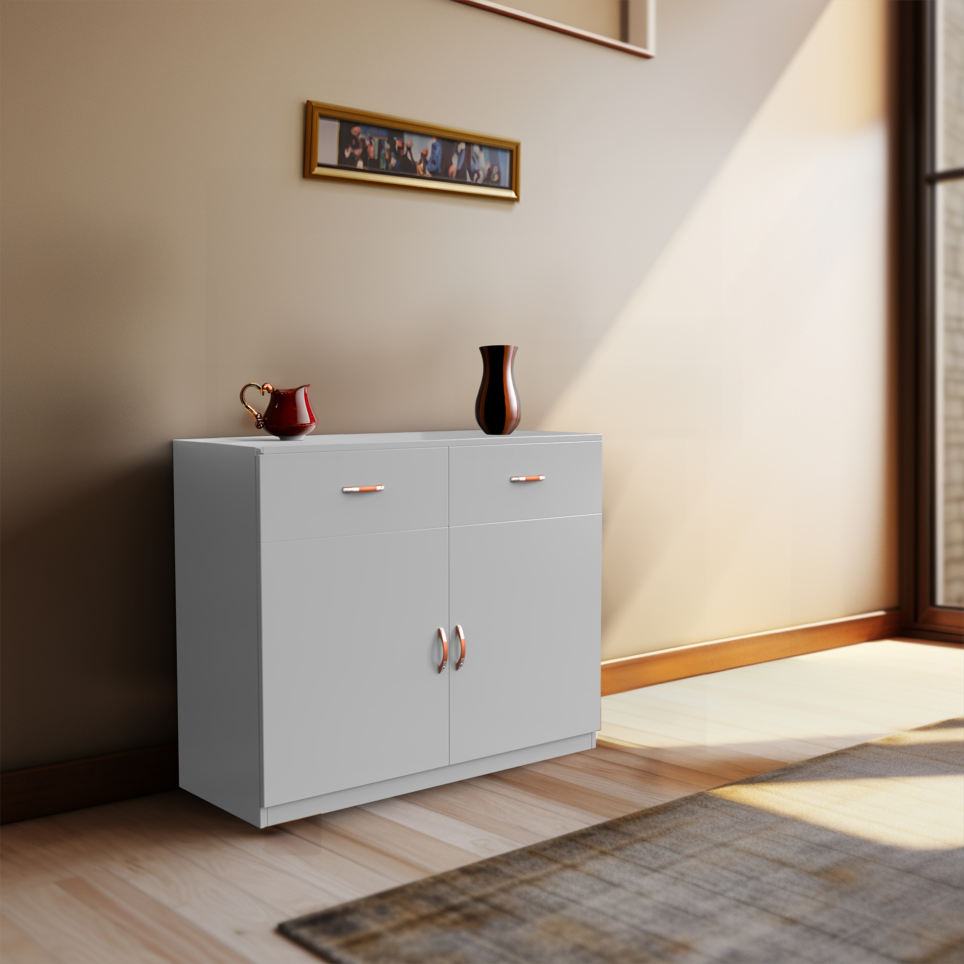 Luna Storage Cabinet - Frosty white - Neehv Home