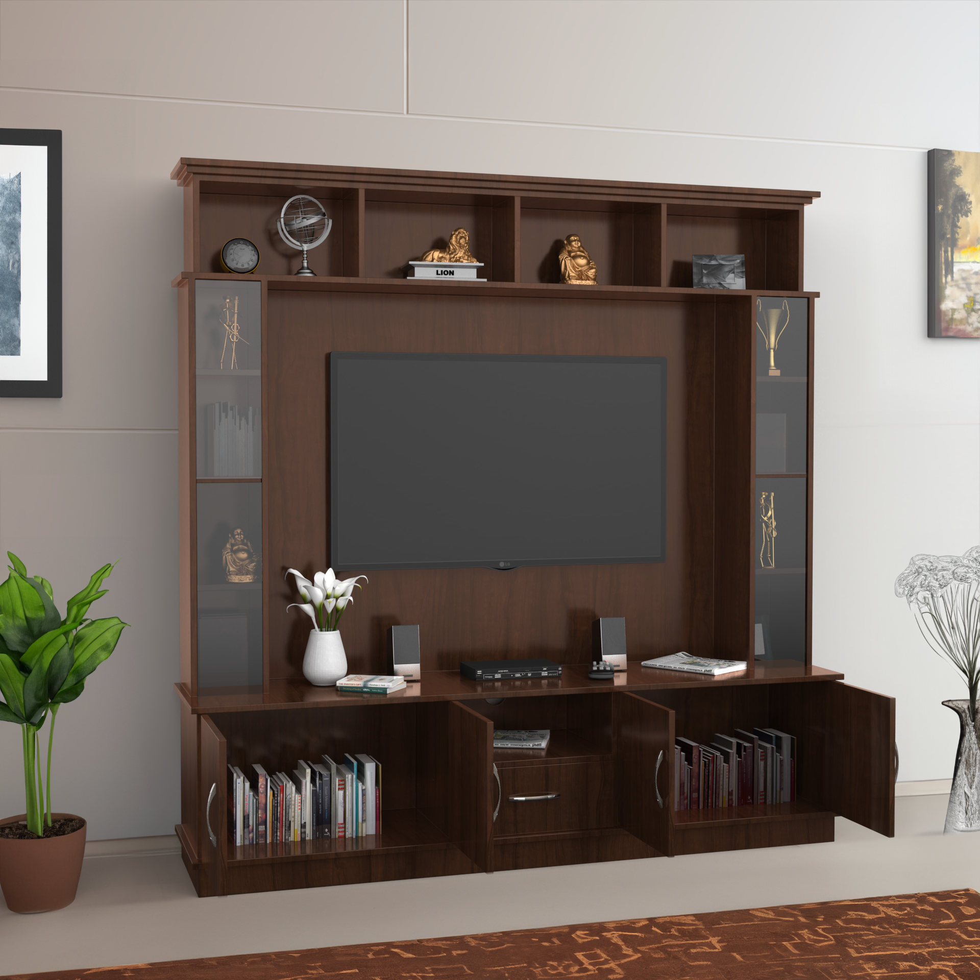 Goldberg Wooden TV Unit - Brazilian Walnut - Neehv Home