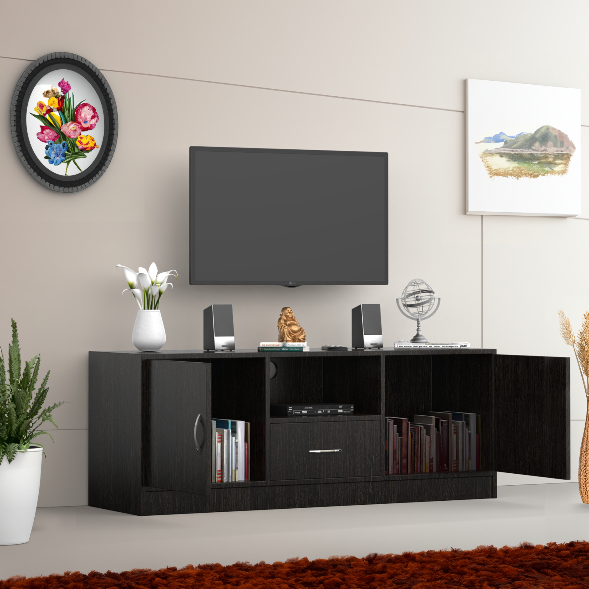 Serenity Wooden TV Unit - Wenge - Neehv Home