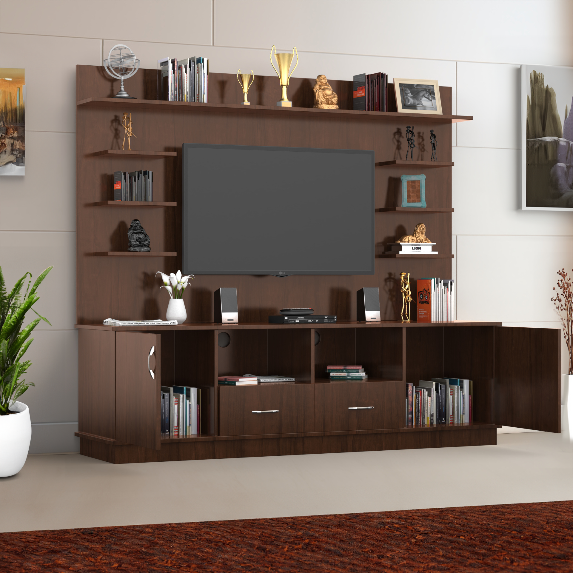 Brilliance TV Unit - Brazilian Walnut - Neehv Home