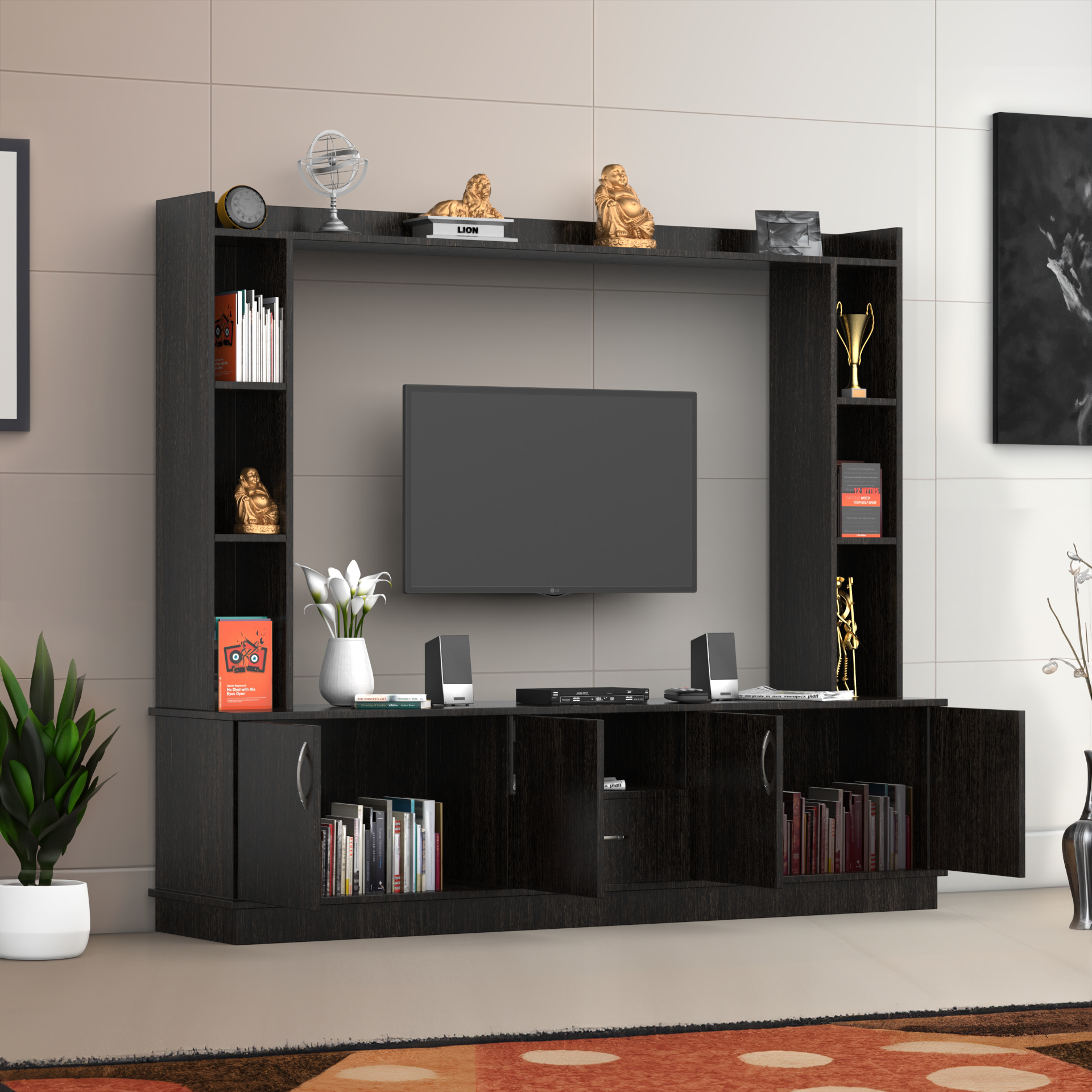 Aurora Modern TV Unit for Hall - Wenge - Neehv Home