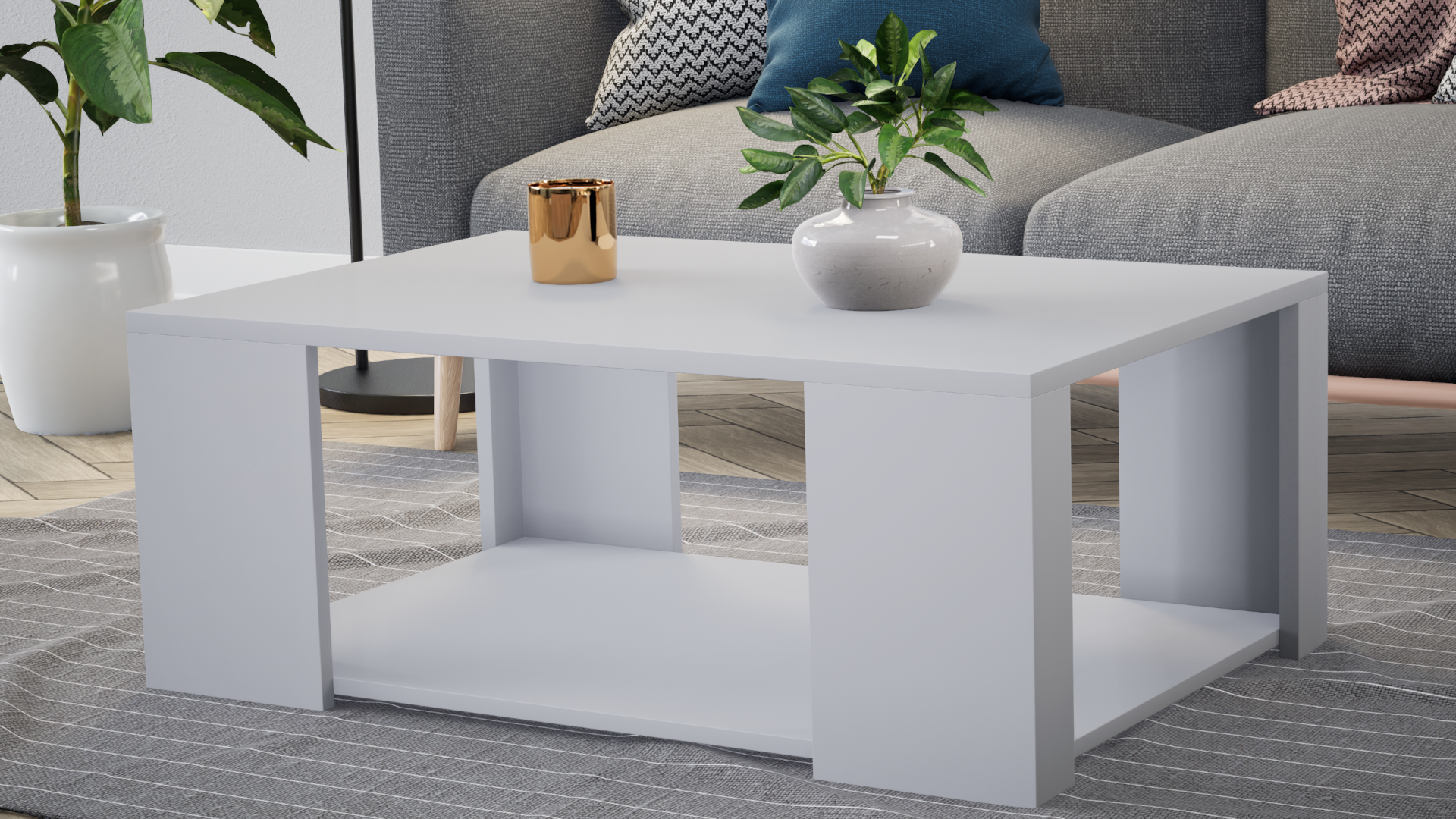 Rapture Center Table - Frosty White - Neehv Home