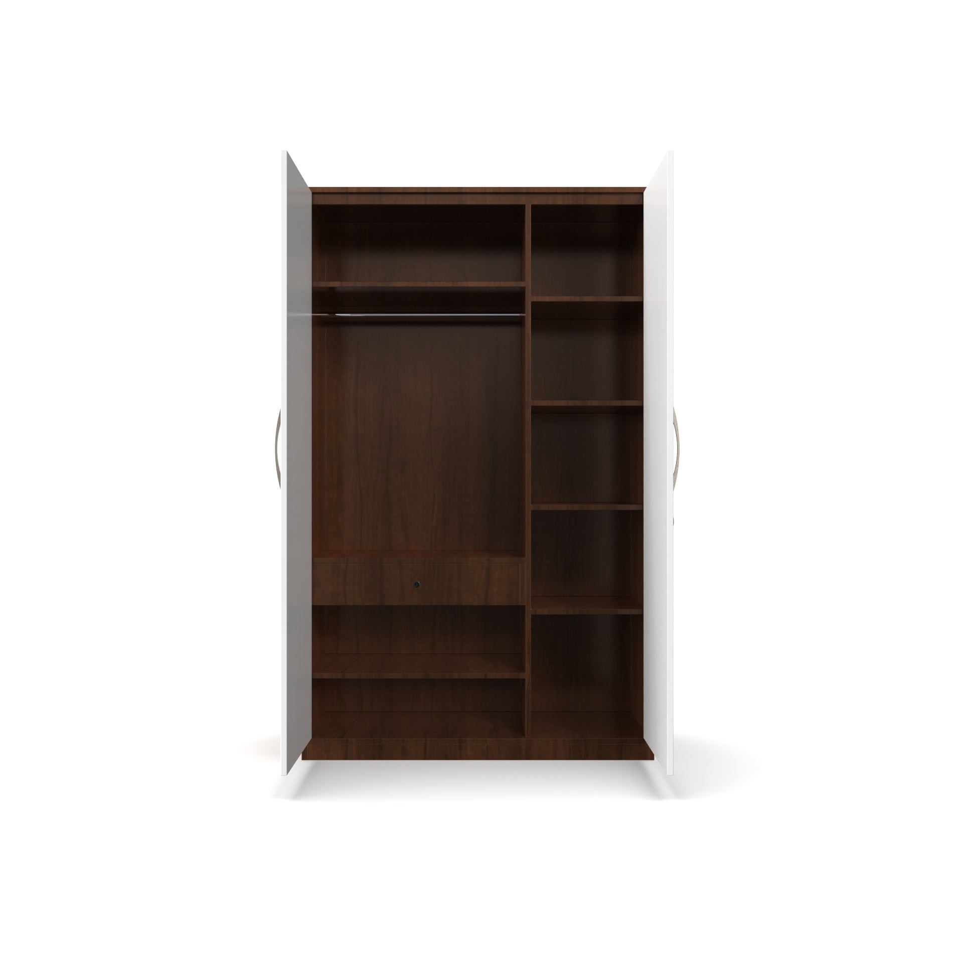 Silvan 2 Door Wardrobe - Brazilian walnut and Frosty white - Neehv Home