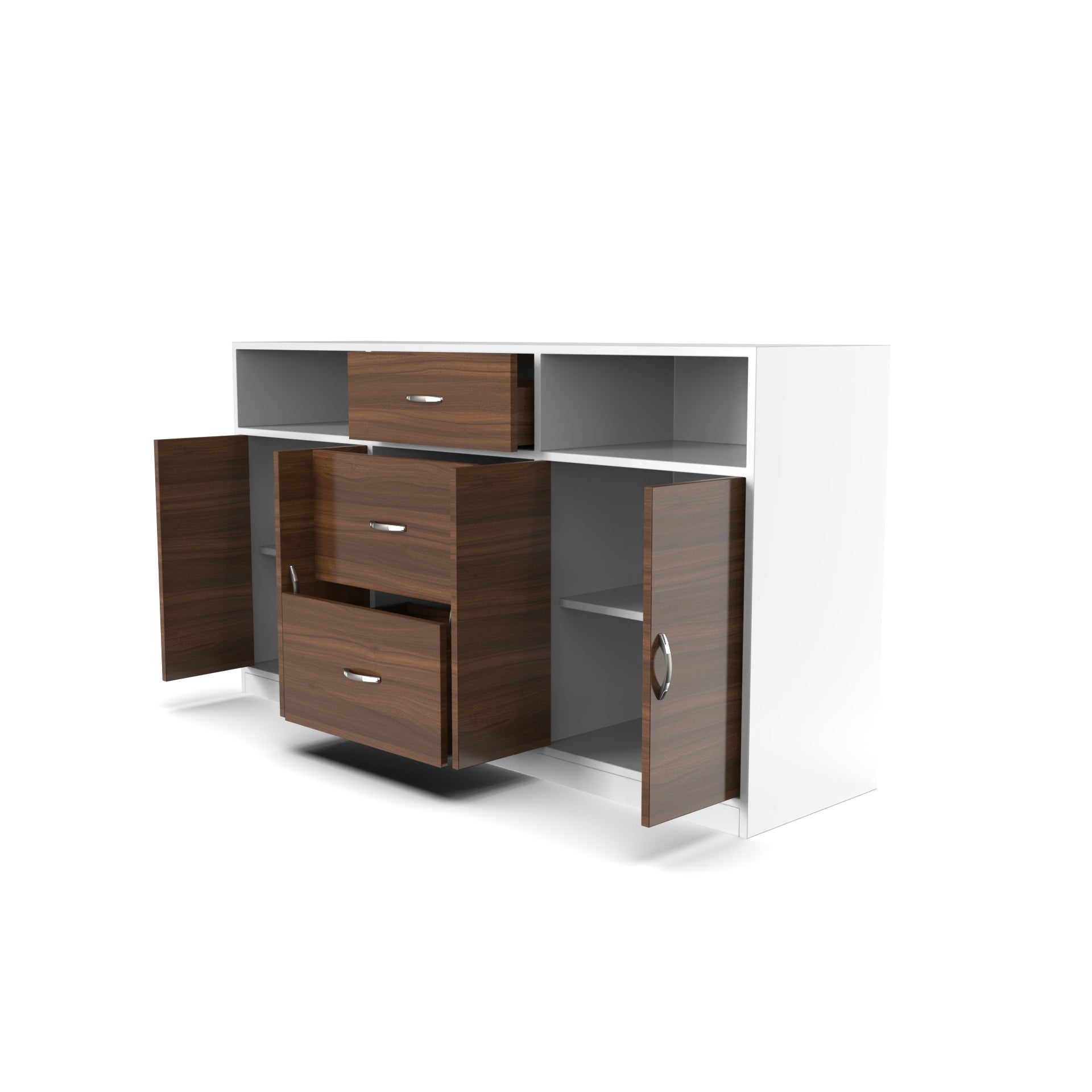 Parker Sideboard Cabinet - Classic Walnut and Frosty white - Neehv Home