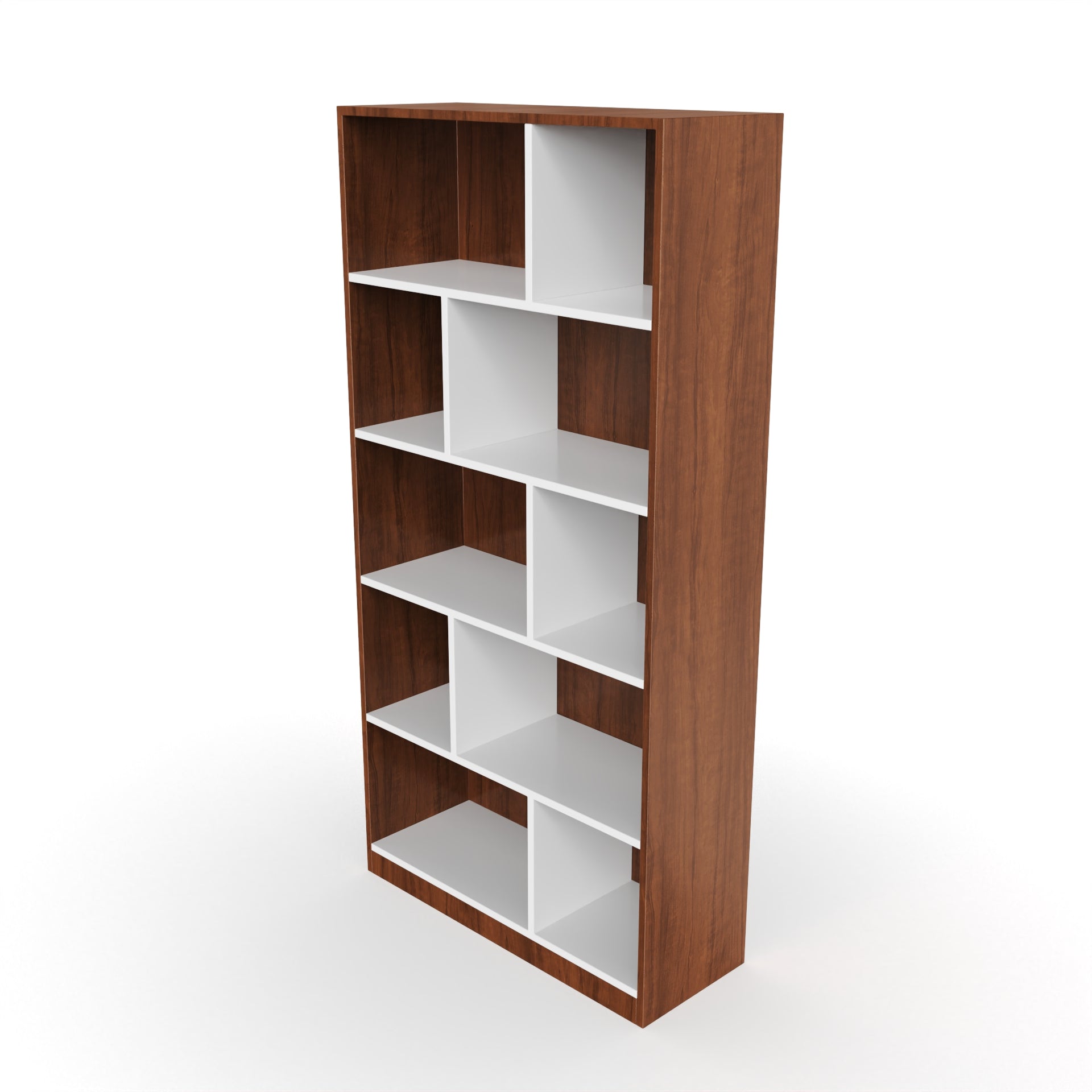 Jasper Open Bookshelf - Brazilian walnut and Frosty white - Neehv Home