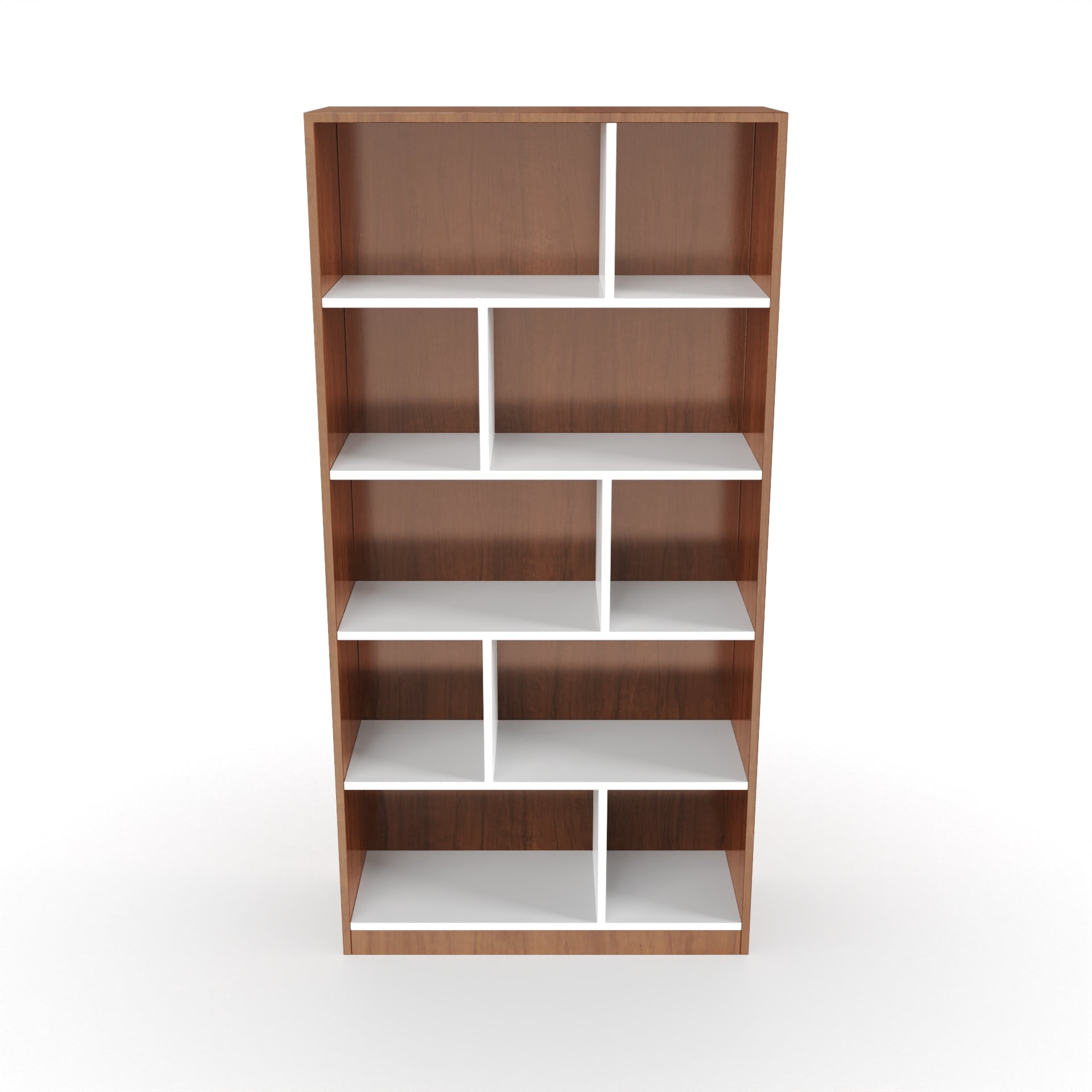 Jasper Open Bookshelf - Brazilian walnut and Frosty white - Neehv Home